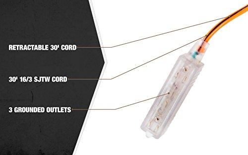 Woods Designers Edge E215 Metal Extension Cord Reel with Diamond Plate, 30-Foot