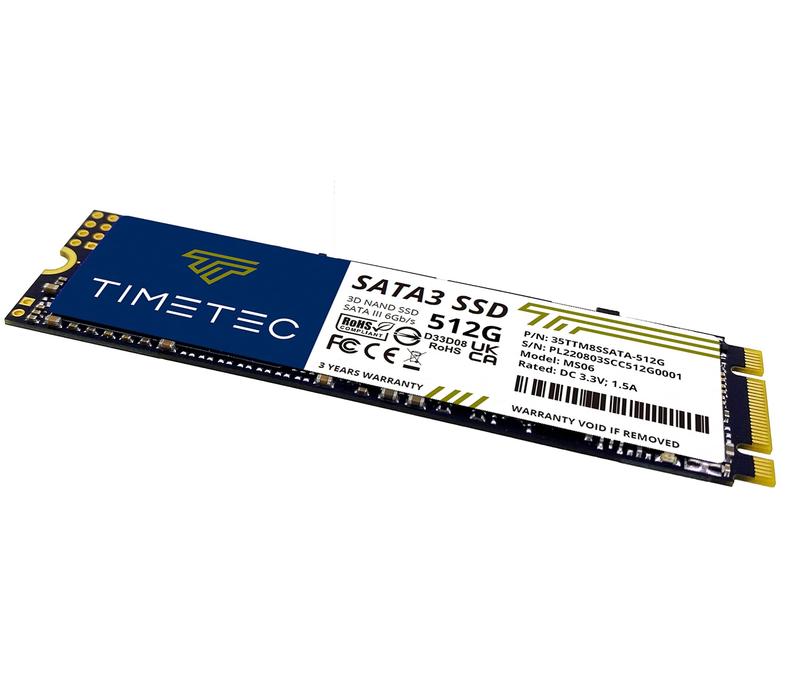 Timetec Timetec 512GBx2 (2 Pack) SSD 3D NAND SATA III 6Gb/s M.2 2280 NGFF Read Speed Up to 550MB/s SLC Cache Performance Boost Internal Solid State Drive for PC Computer Laptop and Desktop
