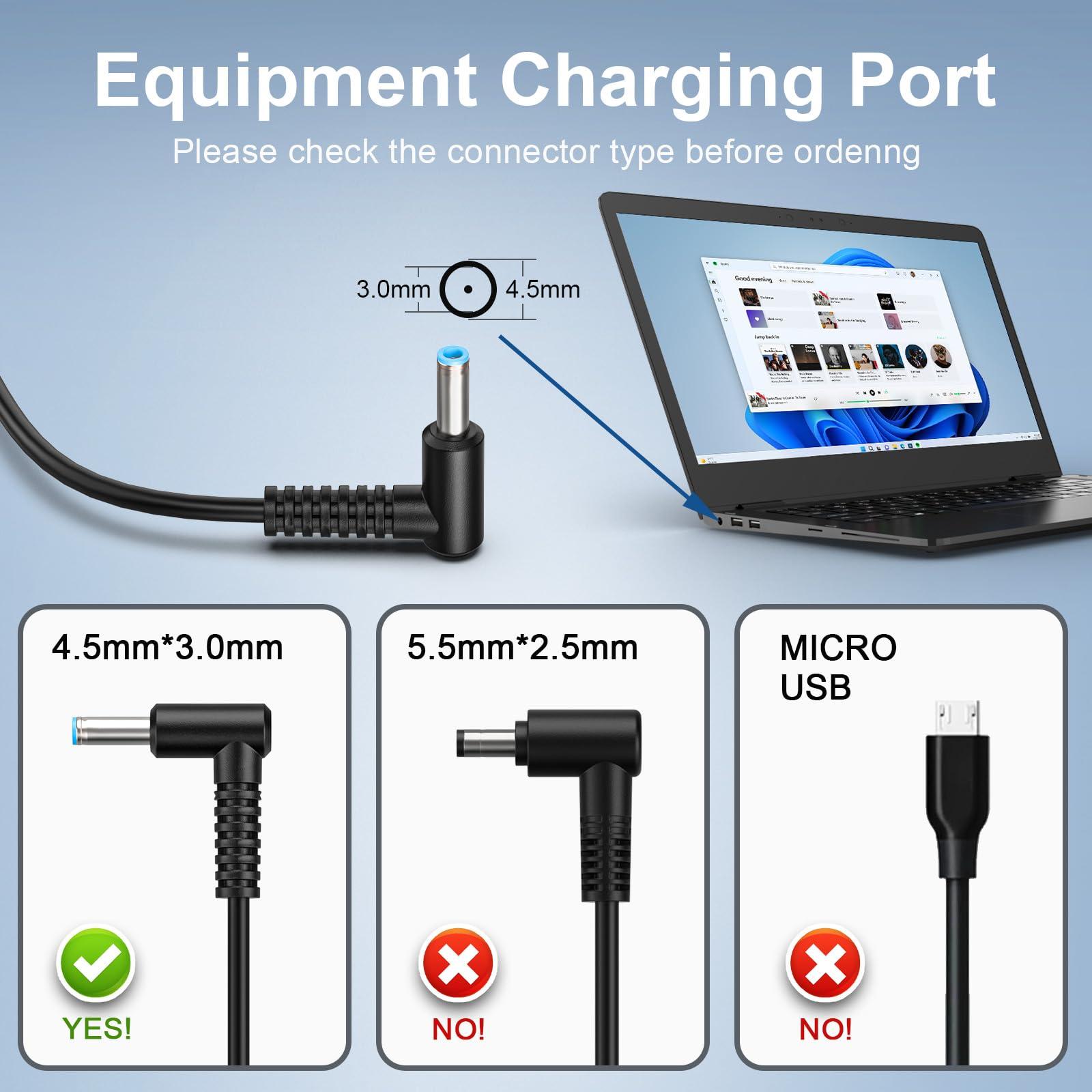 Jippofu 65W Laptop Charger for HP Elitebook 840 850 HP Envy Pavilion X360 15 17,HP Stream 11 13 14,HP 741727-001 HP Probook 650 G4 Laptop Charger 19.5V 3.33A AC Adapter Power Cord Replacement