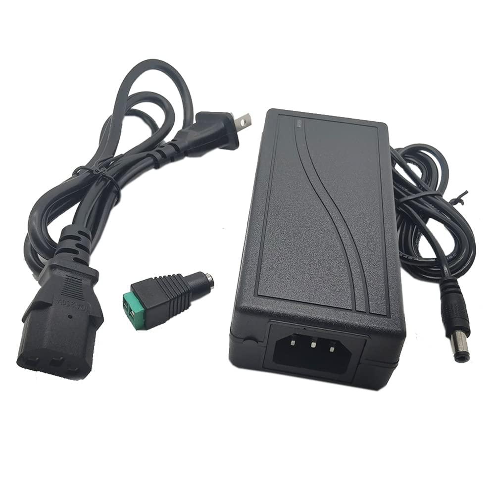 Vrabocry DC 12V 5A Power Supply Adapter Converter Transformer AC 100-240V Input with 5.5x2.5mm DC Output Jack for 5050 3528 LED Strip Module Light