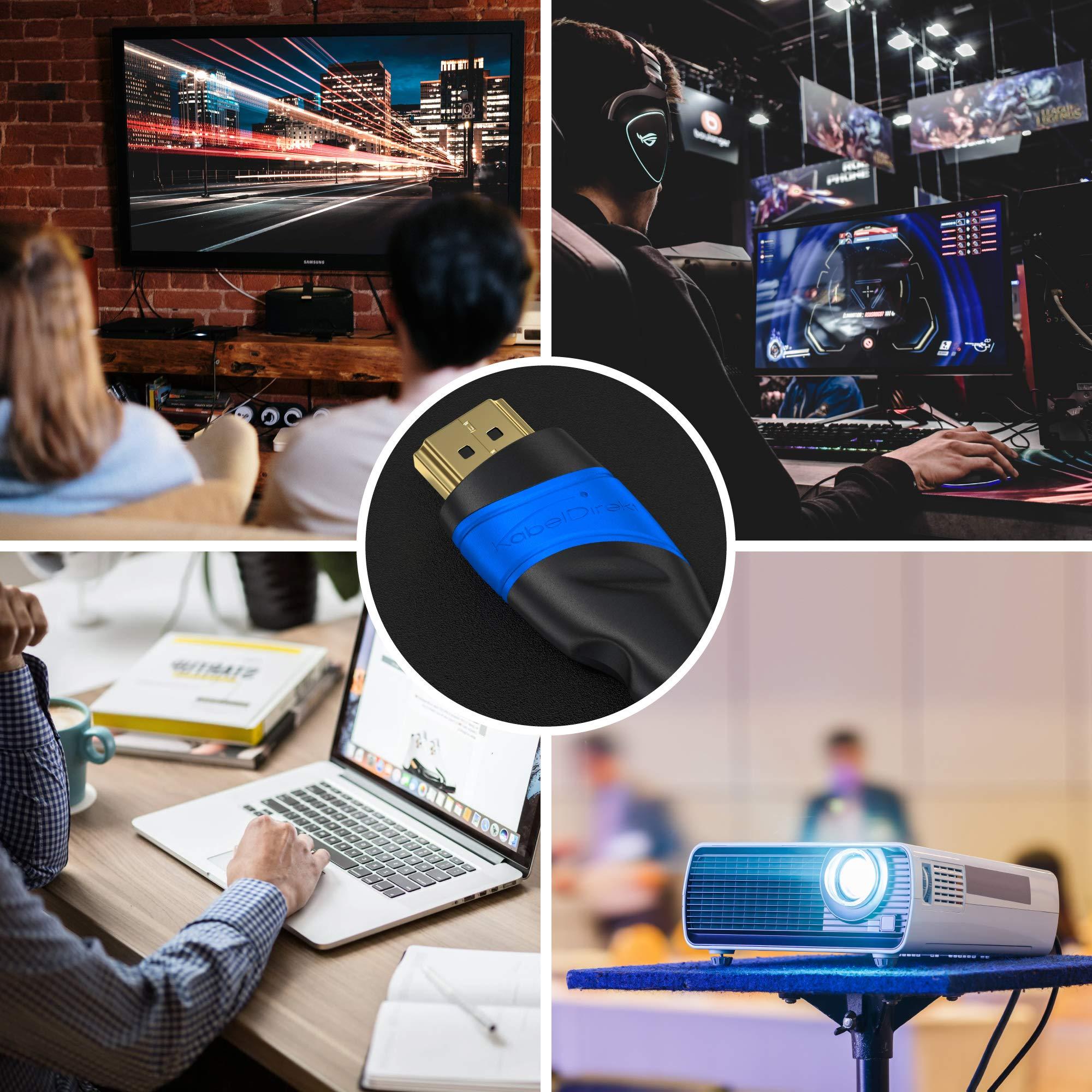 KabelDirekt HDMI Cable 4K 50ft with A.I.S Shielding Designed in Germany (Supports All HDMI Devices Like PS5, Xbox, Switch 4K@60Hz, High Speed HDMI Cord with Ethernet, Black) by CableDirect