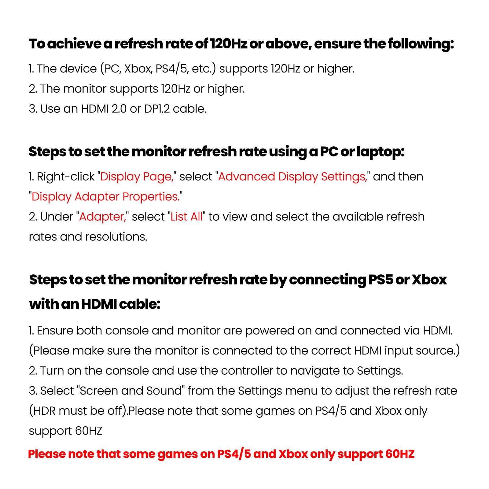 CRUA CRUA 27 Inch Gaming Monitor, QHD 1440P 120Hz IPS Computer Monitor, 99% sRGB, AMD Freesync, HDMI 2.0 & Displayport 1.2, Low Blue Light, Support Wall Mountable Installs/Tilt Adjustable-Black