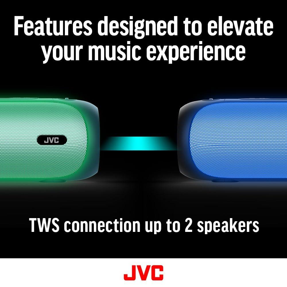 JVC JVC Illuminated Portable Wireless Speaker with 30W max outputs, Dynamic Sound, Bluetooth 5.0, TWS Capability, USB-C, AUX in, up to 6-Hour Battery Life - SPPA7BTA (Navy)