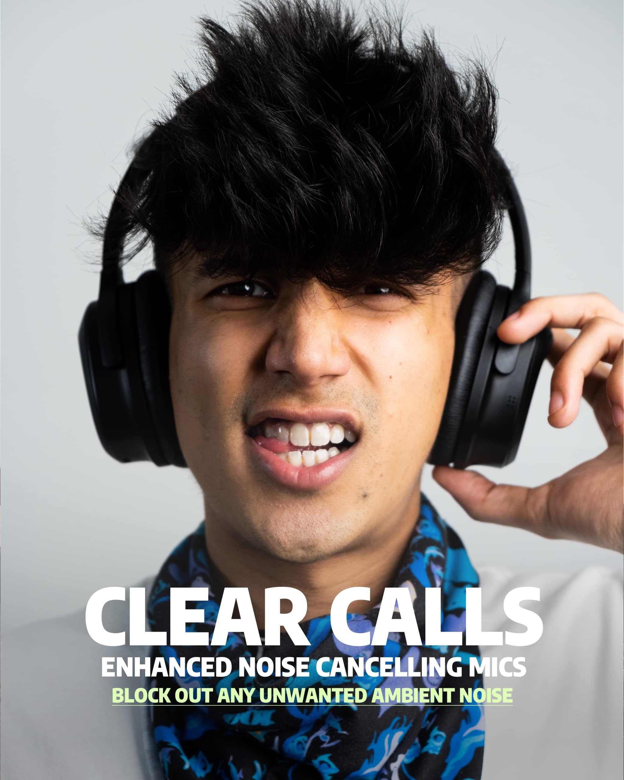 ausounds ausounds Wireless Bluetooth Headphones with Hybrid Active Noise Cancelling, Over-Ear Headset, aptX HD Supported, Bi-Fold, Protein Earmuffs, Deep Bass, Build-in Mics, 30 Hours Playtime (AU-XT, Black)