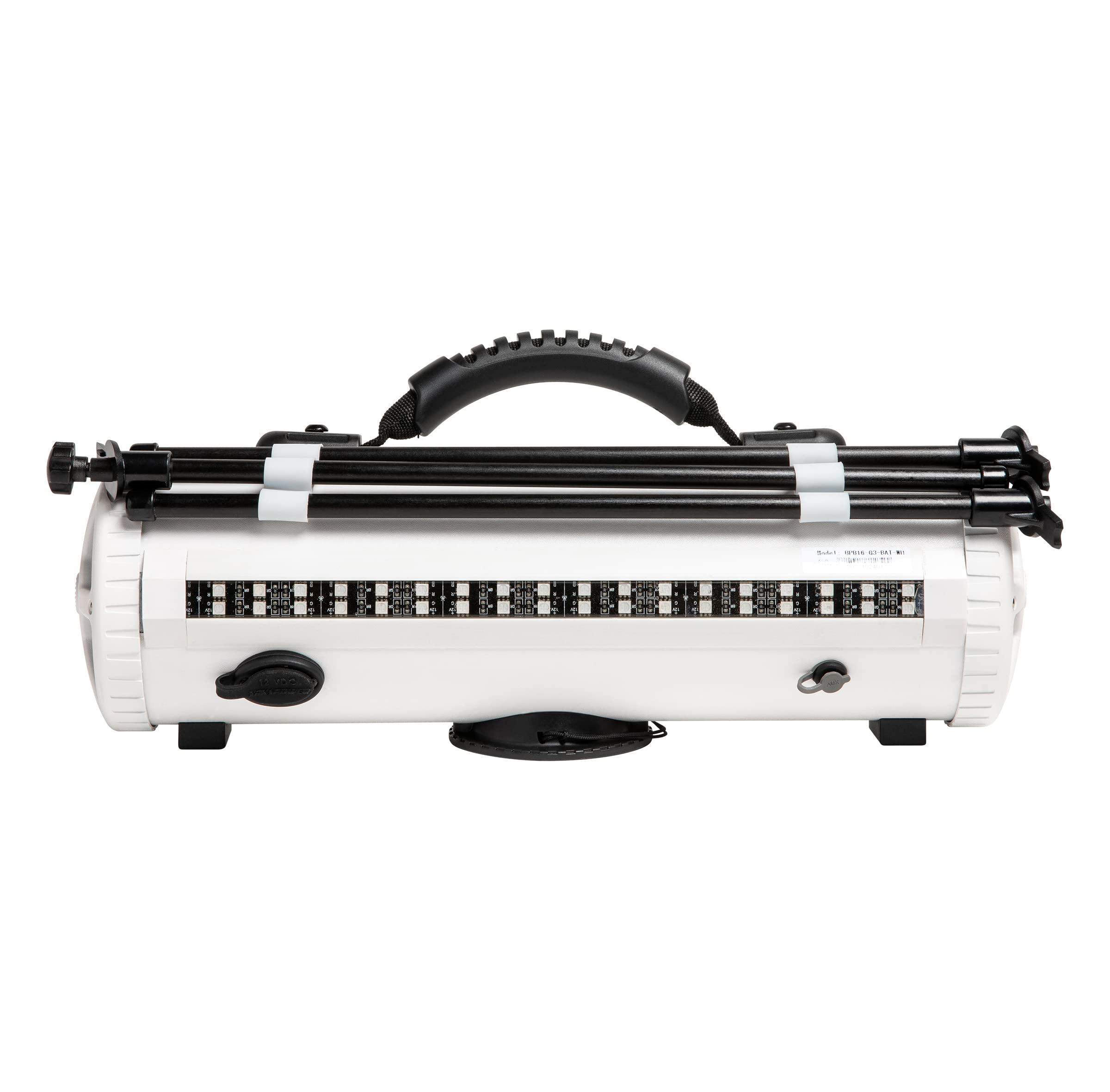 Bazooka Bazooka Party Bar MINI | Portable Bluetooth IP66 Waterproof Speaker | RGB Lights | Party Button Pairing | Up to 70 HRS Battery Life | 6 Marine Grade Speakers | White