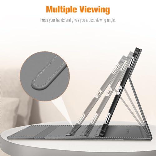 FINTIE Fintie Case for Samsung Galaxy Tab S10 Plus 2024/ S9 FE Plus 5G 12.4 Inch 2023 with Built-in S Pen Holder, Multiple Angle Portfolio Business Cover with Pocket Auto Sleep/Wake, Gray