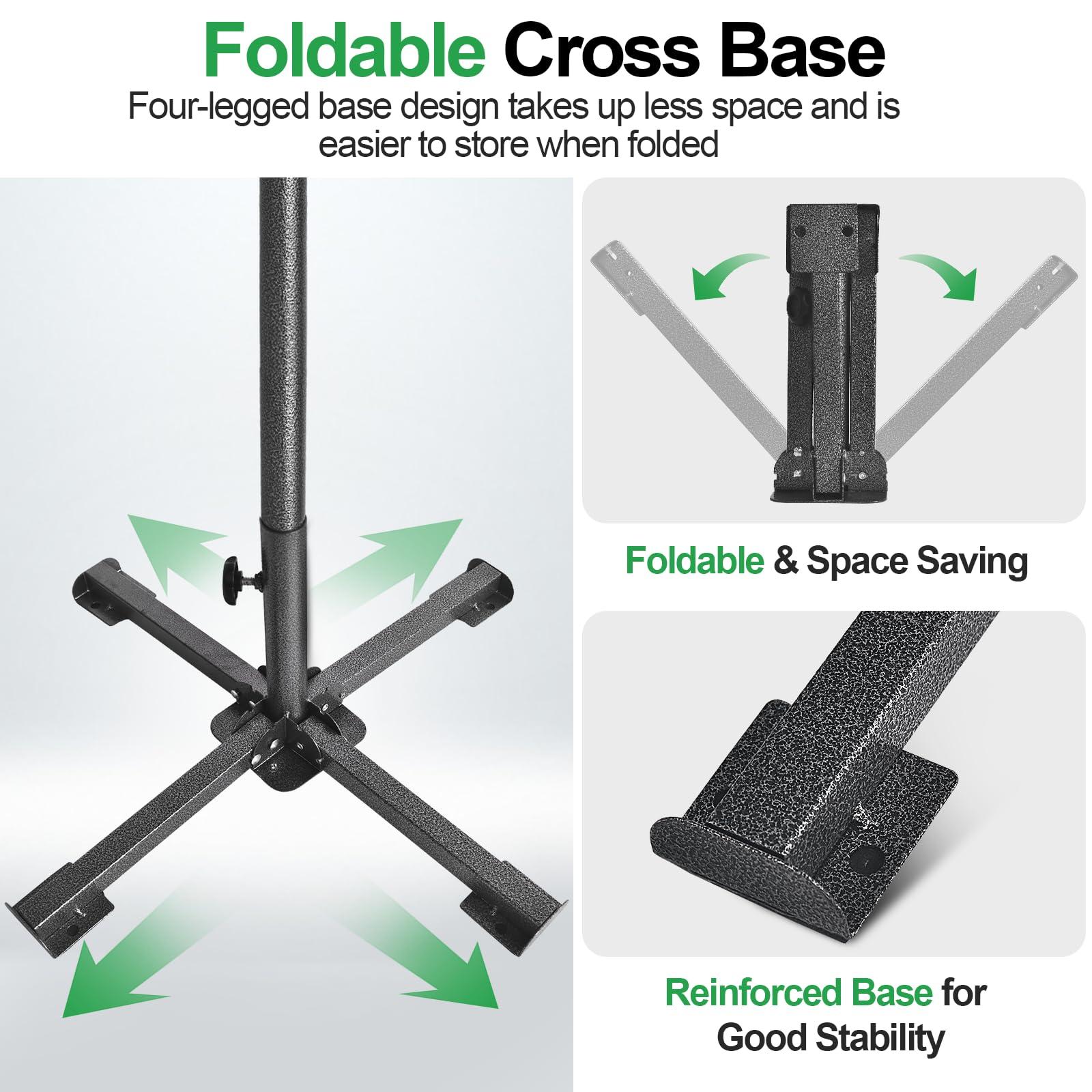 EMART EMART Green Screen Backdrop, 6 x 9 FT Photography Greenscreen Background, 8.5x10ft Backdrop Stand, Four-Legged Photo Backdrop Stand Kit with Foldable Cross Base for Streaming Zoom