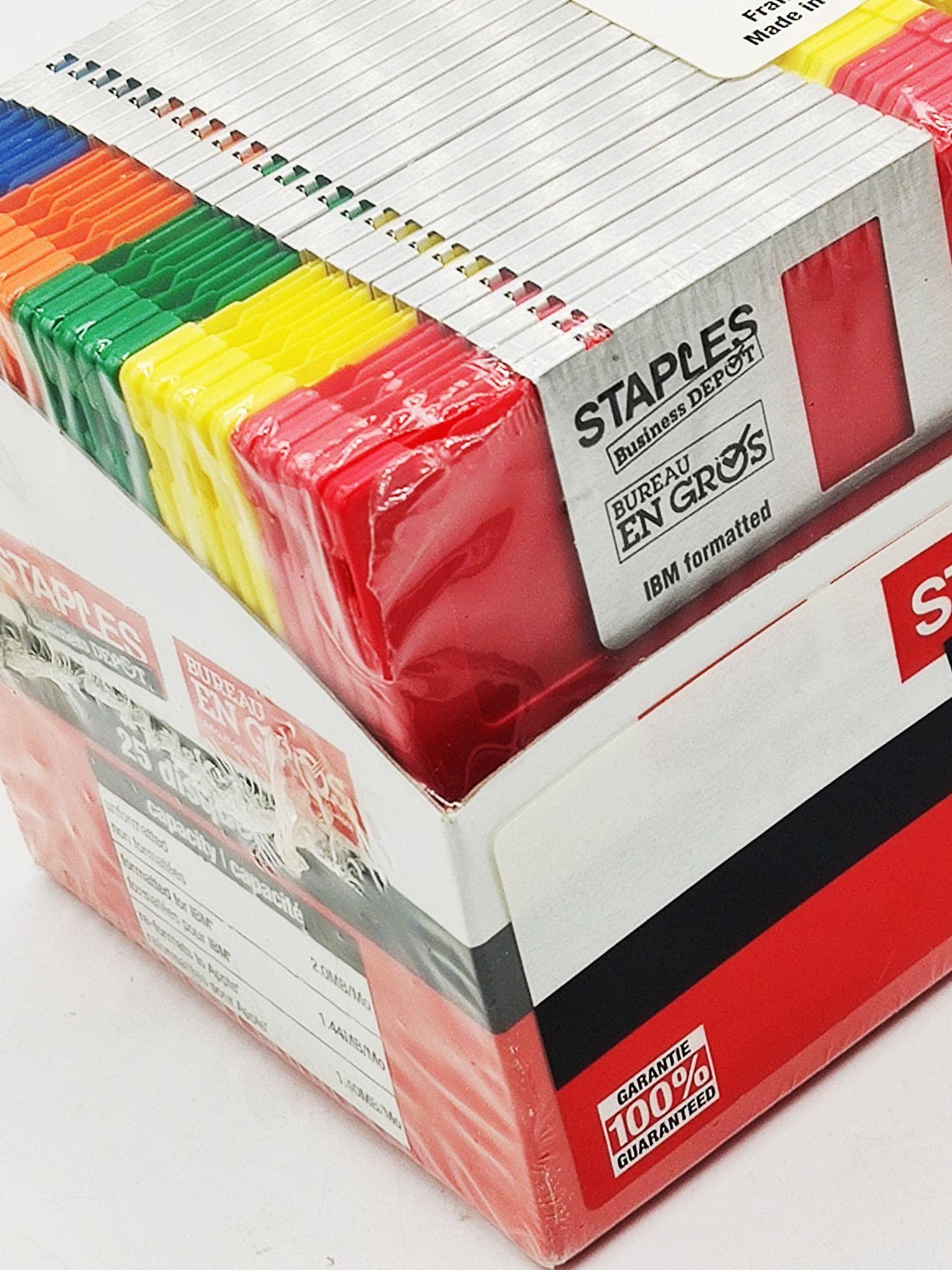 STAPLES Staples 50/Pack 3.5 in. 1.44MB Multi-Colored Floppy Diskettes, PC/IBM Formatted