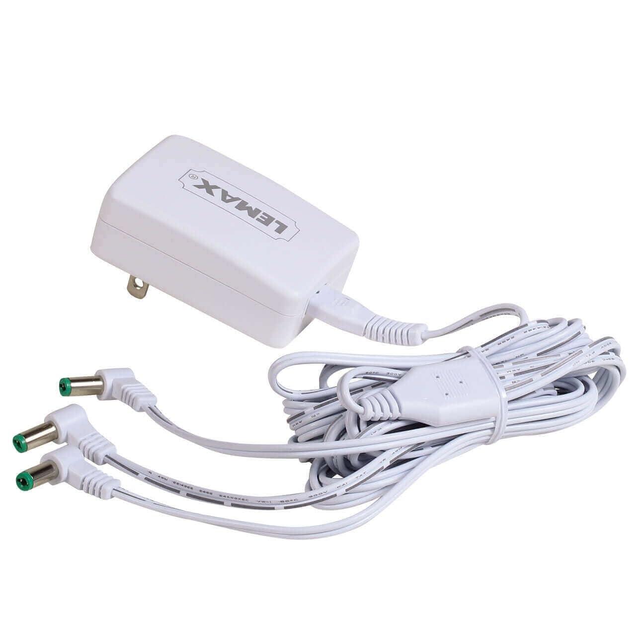 Lemax Lemax 94563 Switching Mode 3-Output Power Adapter, New 2019 Fixed US Plug V.2, White, 4.5V, 1000mA, Input 100-240V