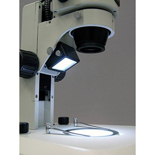 AmScope AmScope SM-1B-RL Professional Binocular Stereo Zoom Microscope, WH10x Eyepieces, 7X-45X Magnification, 0.7X-4.5X Zoom Objective, Upper and Lower LED Light, Track Stand, 110V-120V