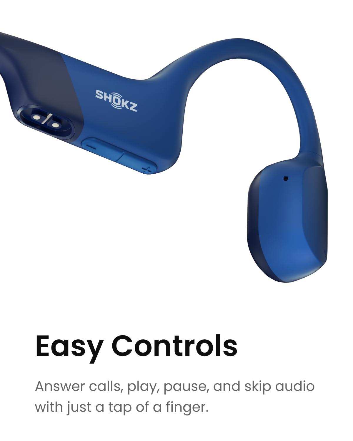 SHOKZ SHOKZ OpenRun (AfterShokz Aeropex) - Open-Ear Bluetooth Bone Conduction Sport Headphones - Sweat Resistant Wireless Earphones for Workouts and Running - Built-in Mic (Renewed)