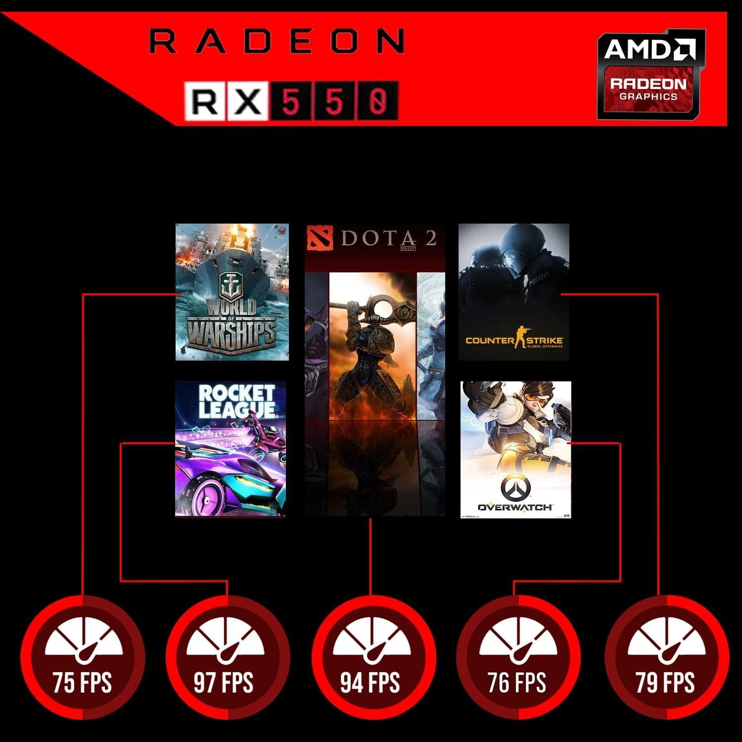 TechMagnet HP G3 Gaming Desktop PC, Core i7 6th Gen, AMD RX 550 Graphic, 16GB RAM, 240GB SSD | 2TB HDD, RGB Keyboard Mouse, Speaker, Webcam, WiFi, Windows 11 Pro (Renewed)