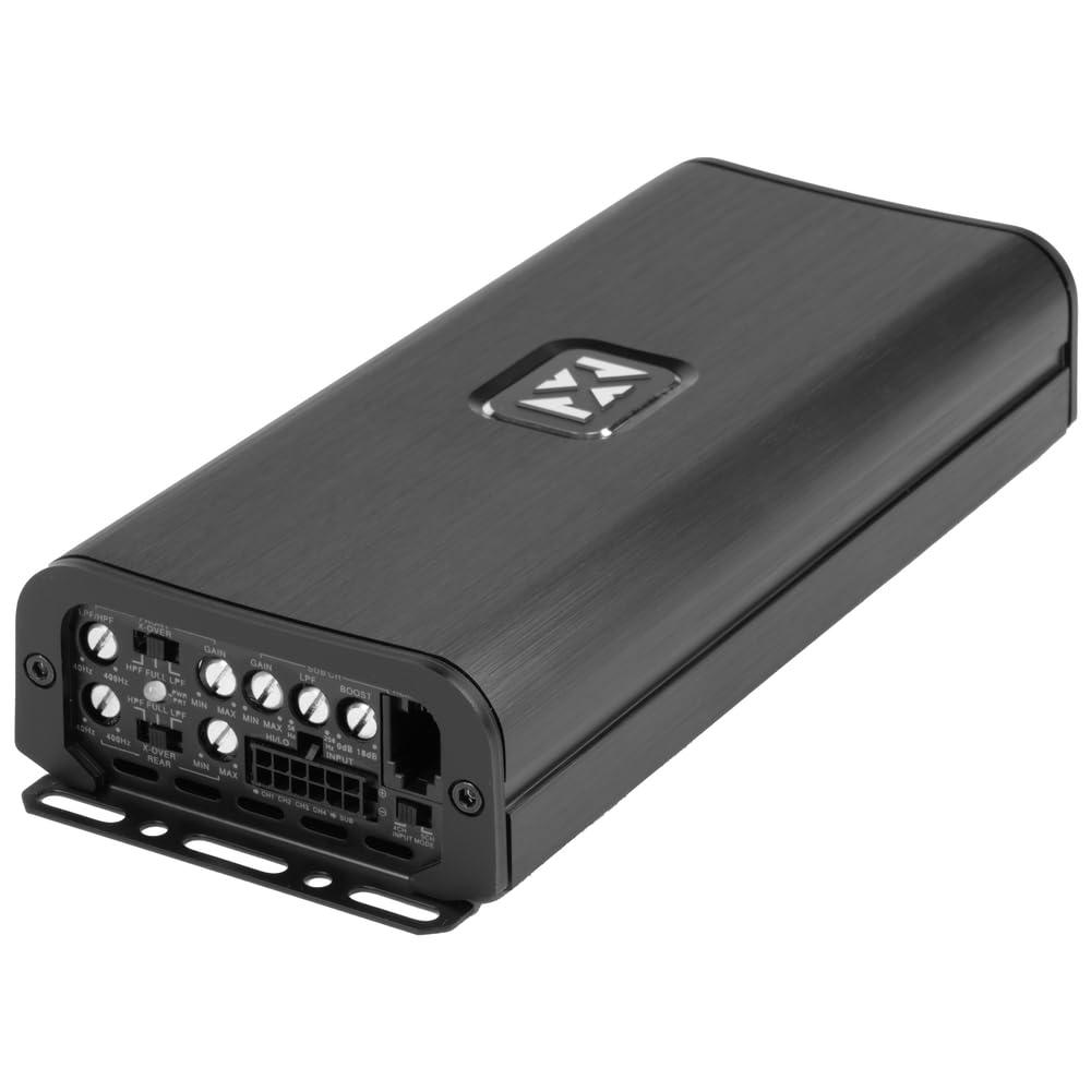 NVX NVX VADM5v2 1500W Peak (750W RMS) V-Series Micro Full-Range Class D Compact 5-Channel Car/Marine/Powersports Amplifier with Remote Bass Knob