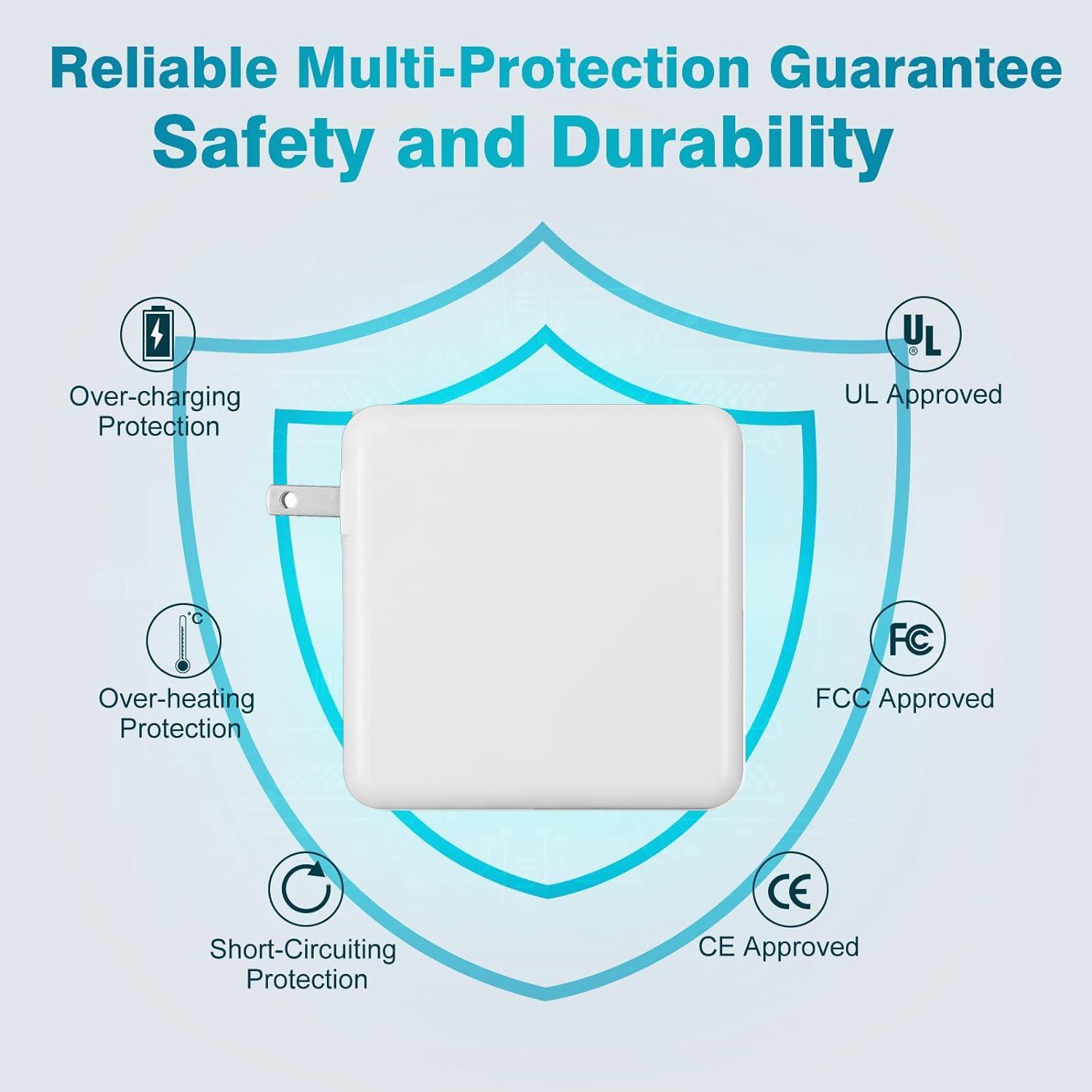 ATLZXL MacBook Pro Charger ATLZXL 96W USB C Charger Power Adapter Compatible with MacBook Pro Air 13 14 15 16 inch New ipad Pro and All USB C Device 5.9ft USB-C to C Charge Cable