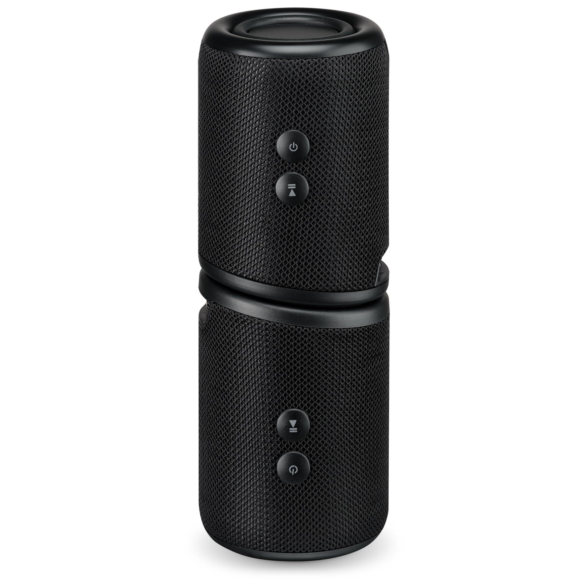 iLive Electronics iLive Electronics Magnetic + Portable Wireless Bluetooth Speaker Set with Fabric and Rubberized Coating Carry Strap and TWS System, Black, Pair, ISB2133B