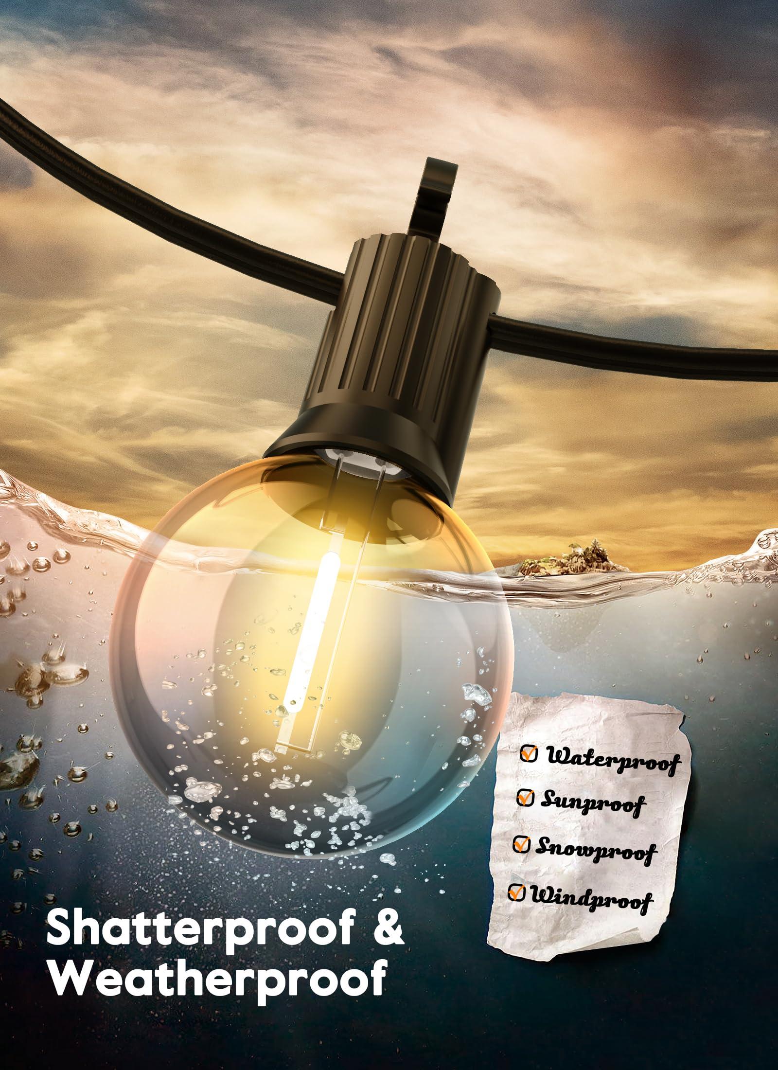 Brightown Brightown G40 Replacement LED Light Bulbs, 25 Pack Clear Globe Bulb fits E12 C7 Candelabra Screw Base Sockets, 1.5 Inch Dimmable Edison Light Bulbs for Indoor Outdoor Patio Decor, Warm White