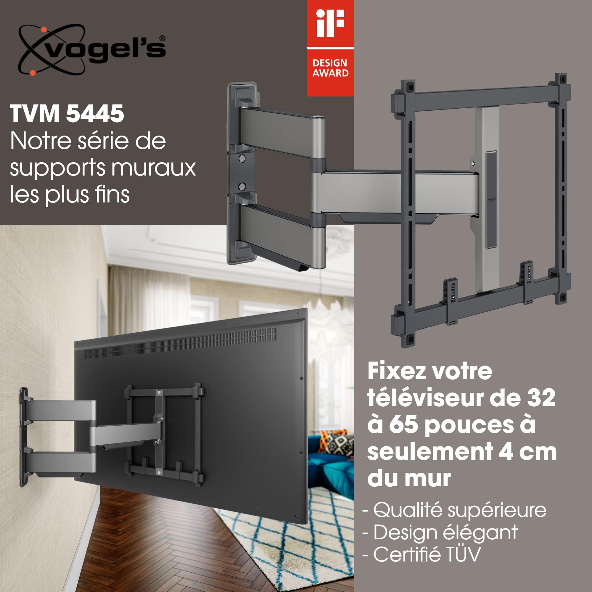 Vogel's Vogel's TVM 5445 Full-Motion Ultra-Thin TV Wall Bracket for 32-65 inch TVs, Max. 77 lbs, Swivels up to 180, Full-Motion TV Mount max. VESA 400x400, Universally Compatible
