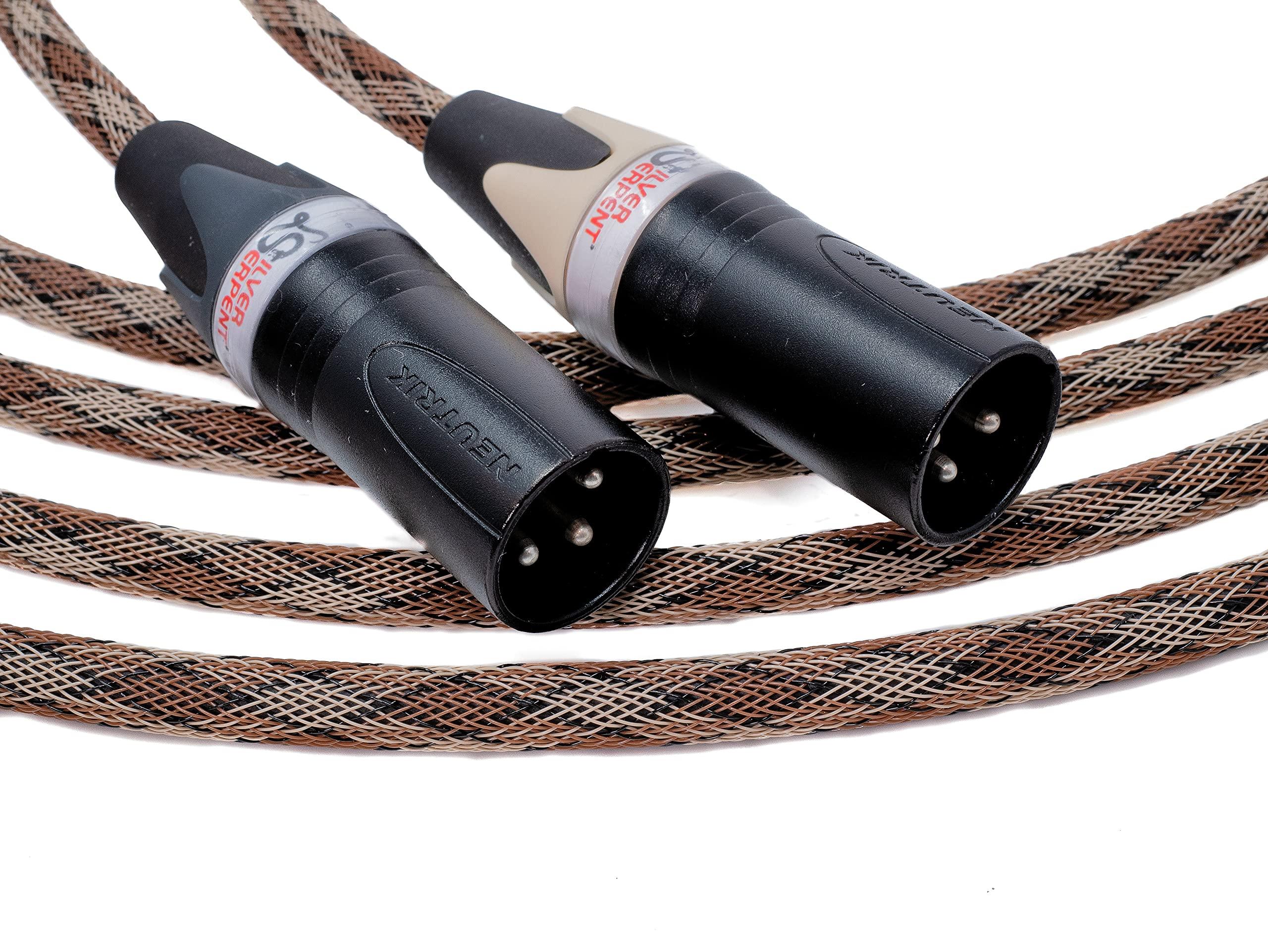 BETTERCABLES.COM Better Cables BETTERCABLES.COM Silver Serpent Snake Edition Balanced XLR Audiophile Audio Cables (Pair - 2 Cables) - High-End, High-Performance, Silver/Copper Hybrid, Low-Capacitance - 25 Feet