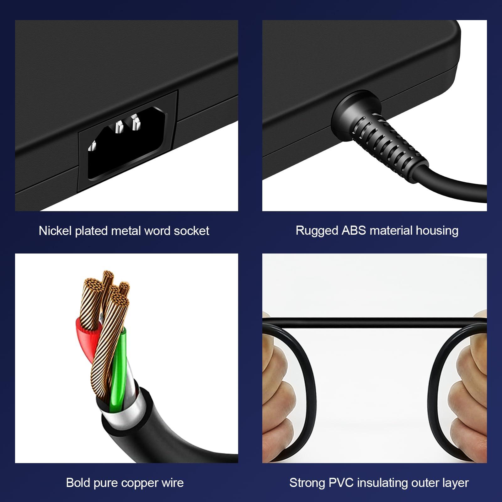 SigdoHoy 240W AC Adapter for Dell G15 G16 5520 5530 7620 7630, Alienware M15 M17 R1 R2 R3 R4 R5 R6 R7 DA240PM190 Laptop Charger Power Supply Cord