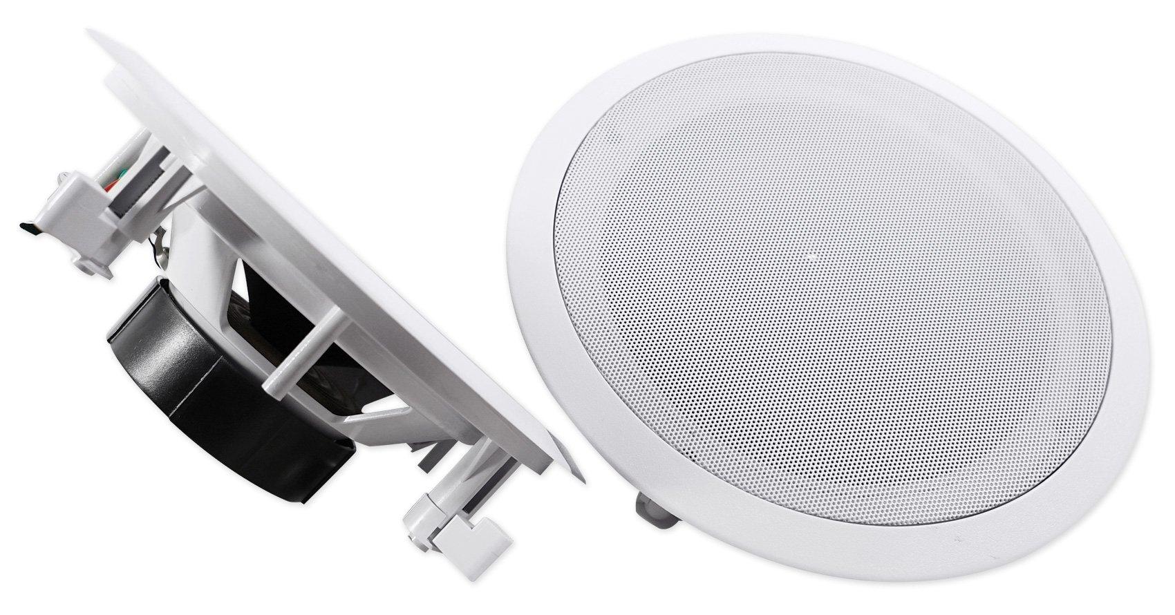 Rockville Rockville Pair HC85 8\" Inch 700 Watt in-Ceiling Home Theater Speakers 8 Ohm, White