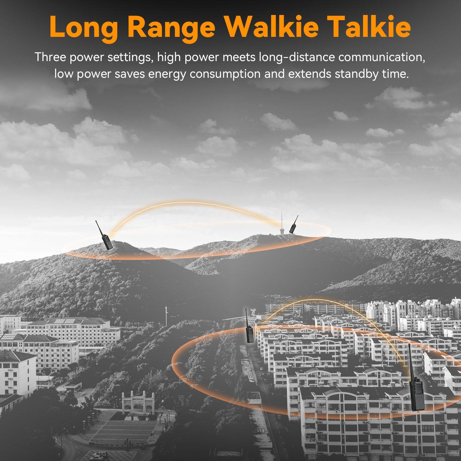 Retevis Retevis RT29 Military Walkie Talkie(2 Pack) with Overhead Headset(2 Pack), Long Range 2 Way Radio with Earpiece, 700,000 sq. ft/50 Floor Range, Dust Protected and Splashproof, Heavy Duty Two Way Radio