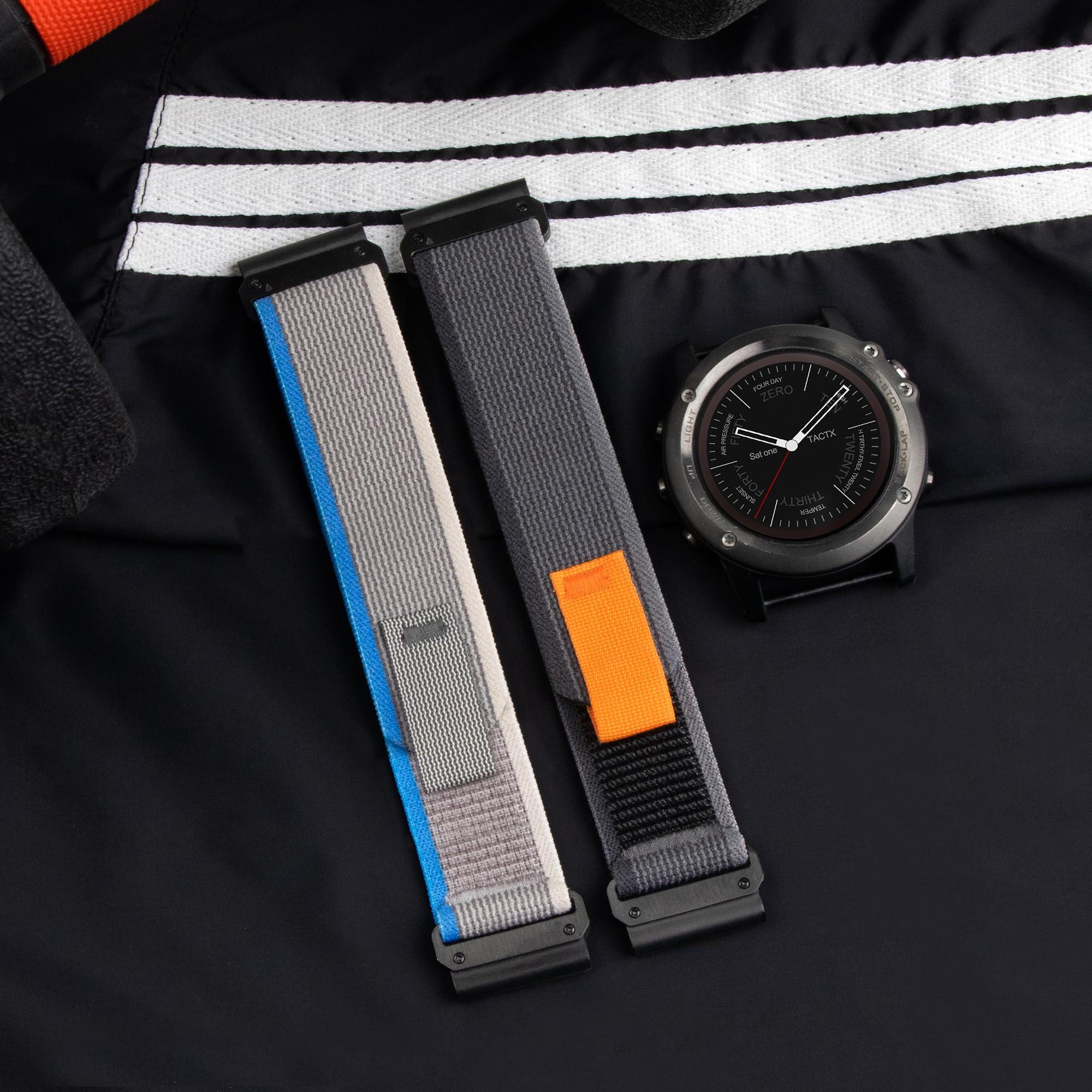 Zeit Diktator Zeit Diktator 26mm Quickfit Watchbands Compatible With Garmin Fenix 8 51mm 7x 6x Pro Tactix 7 pro 5x plus Enduro 3 2,Alpine Loop Nylon Watch Bands For Fenix 3/3HR MK2 Delta For Men-Large