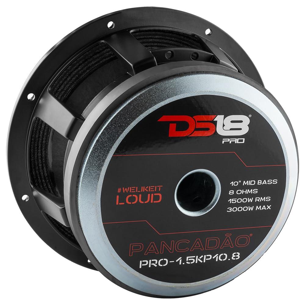 DS18 DS18 PRO-1.5KP10.8 PANCADO - 10\" Brazilian MID BASS Loudspeaker, 3000 Watts Max, 1500 Watts RMS, 8 Ohms - Powerful Car Audio Midrange with Bass Response