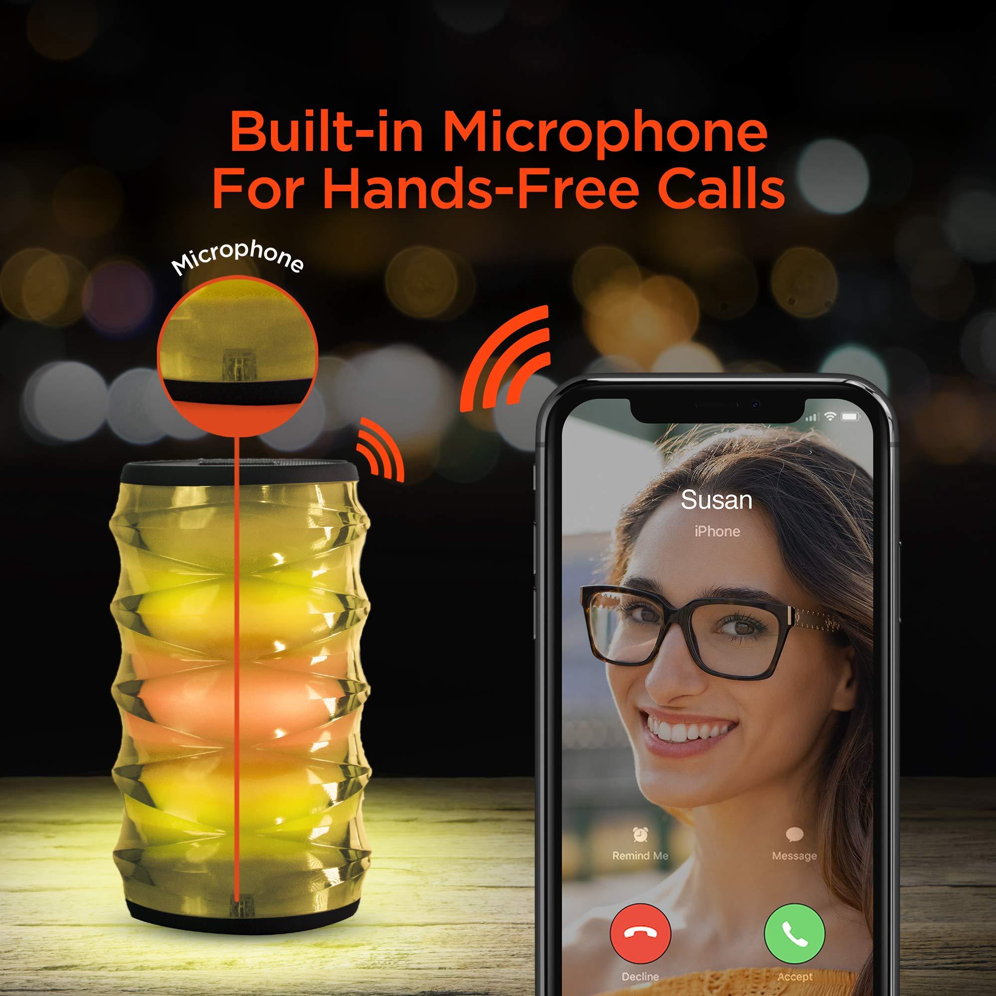 HyperGear Portable Wireless Bluetooth Speaker with Beat-Driven LED Lights, Powerful HD Sound, Built-in Mic to Take Calls, Stream Music for Home, Outdoor & More