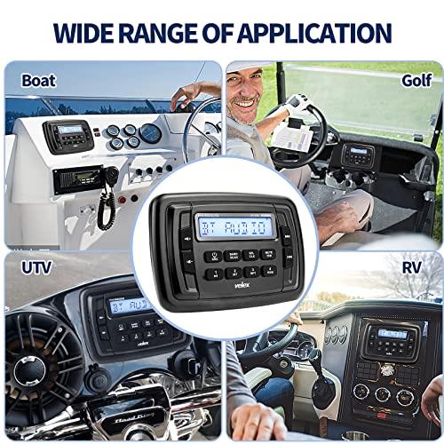 velex Velex Powersport Marine Stereo Radio AM FM Tuner Stereo 4 x 45W Bluetooth Streaming UTV ATV