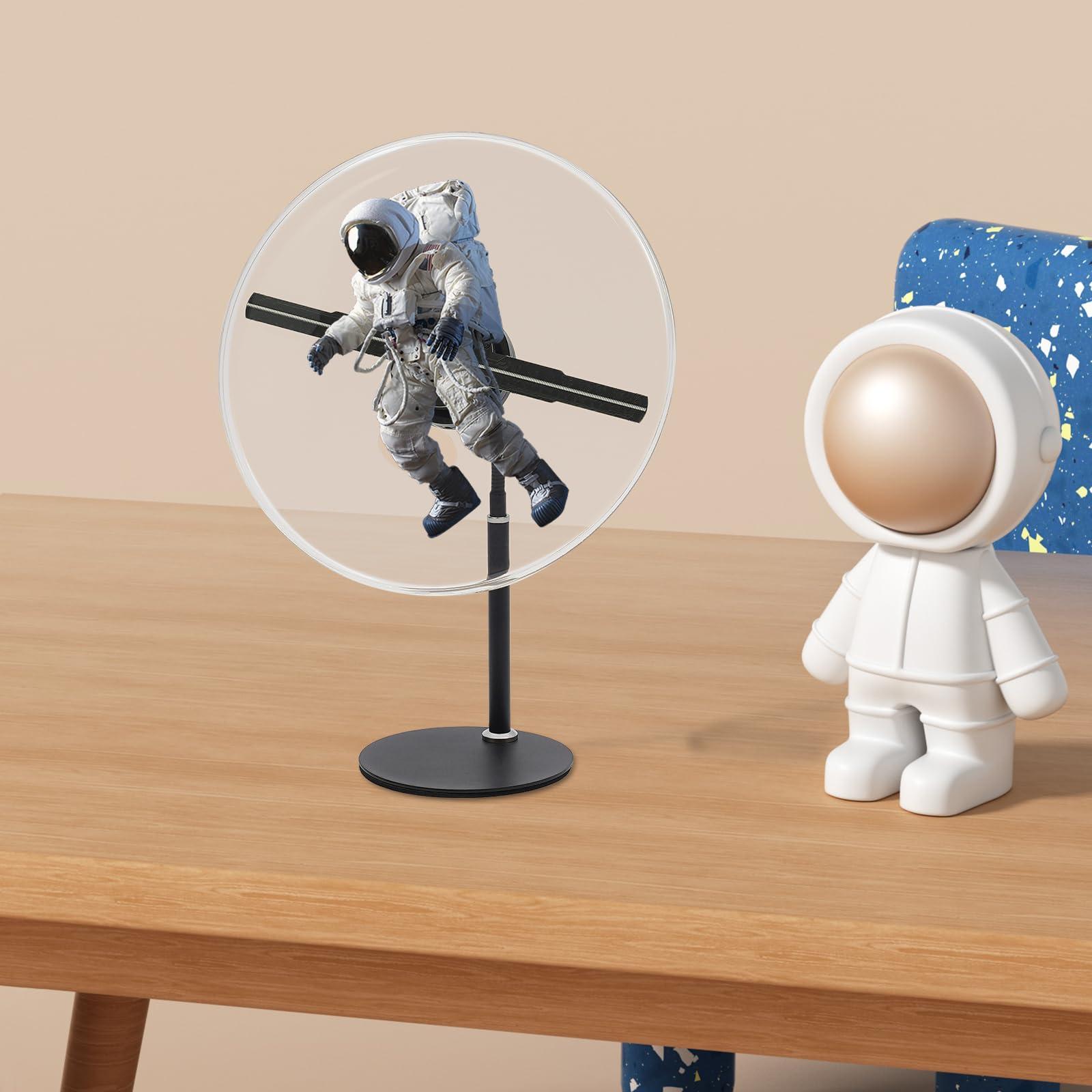 Genseino 3D Hologram Led Fan Display, Halloween Hologram Projector 3D Holographic Projector with Smart Control, 3D Advertising Hologram Fan with16GB Large-Capacity for Business Store Shop Bar, 12 in