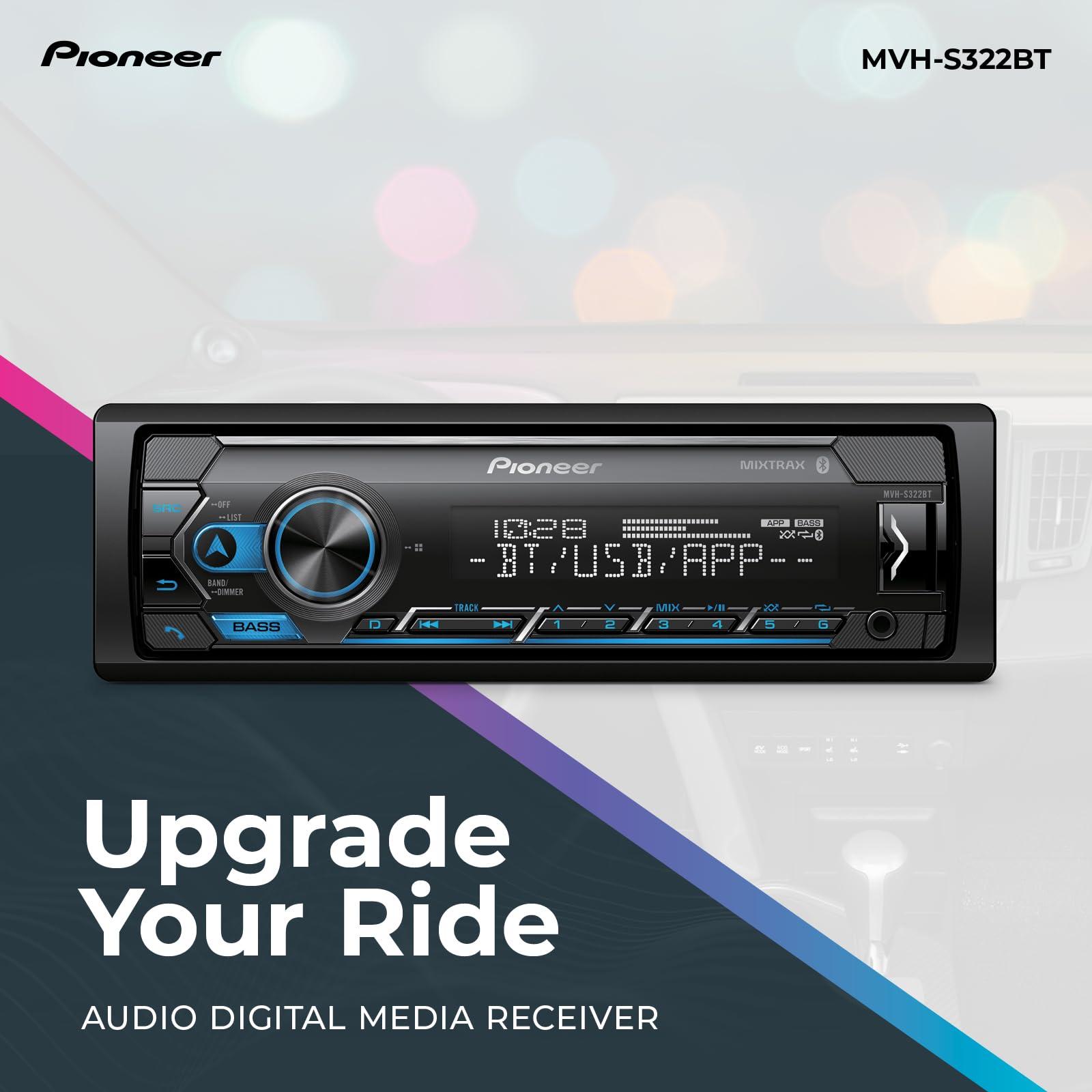 PIONEER Pioneer MVH-S322BT Bluetooth Car Stereo with USB/AUX Inputs, Smartphone Connectivity, Pioneer Smart Snyc, and Hands-Free Calling for Enhanced In-Car Audio Experience