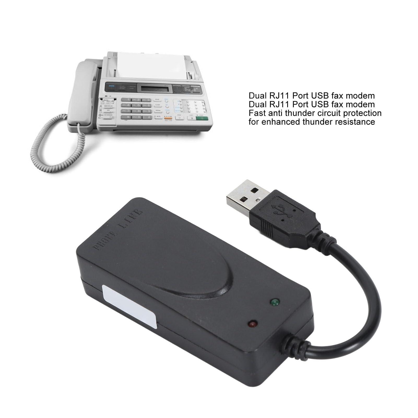 Zunate USB 2.0 Fax Modem, External V.90 56K Dial Up USB Analog Fax Modem, USB to Telephone Jack, RJ11 Ports Support Caller ID Computer Laptop Fax Modem for for Linux