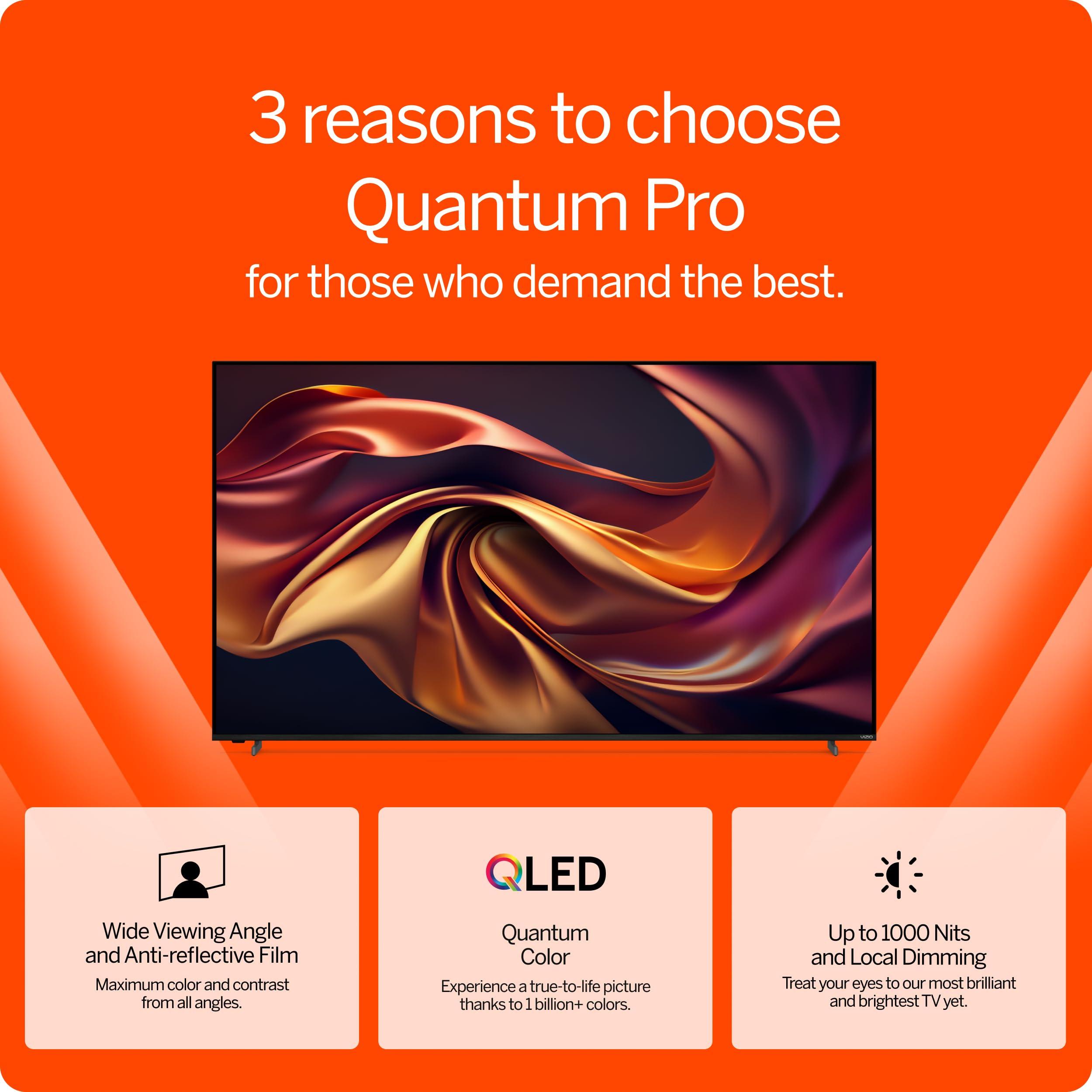VIZIO VIZIO 75-inch Quantum Pro 4K QLED 120Hz Smart TV with 1,000 nits Brightness, Dolby Vision, Local Dimming, 240FPS 1080p PC Gaming, WiFi 6E, Apple AirPlay, Google Cast Built-in (VQP75C-84, 2023)