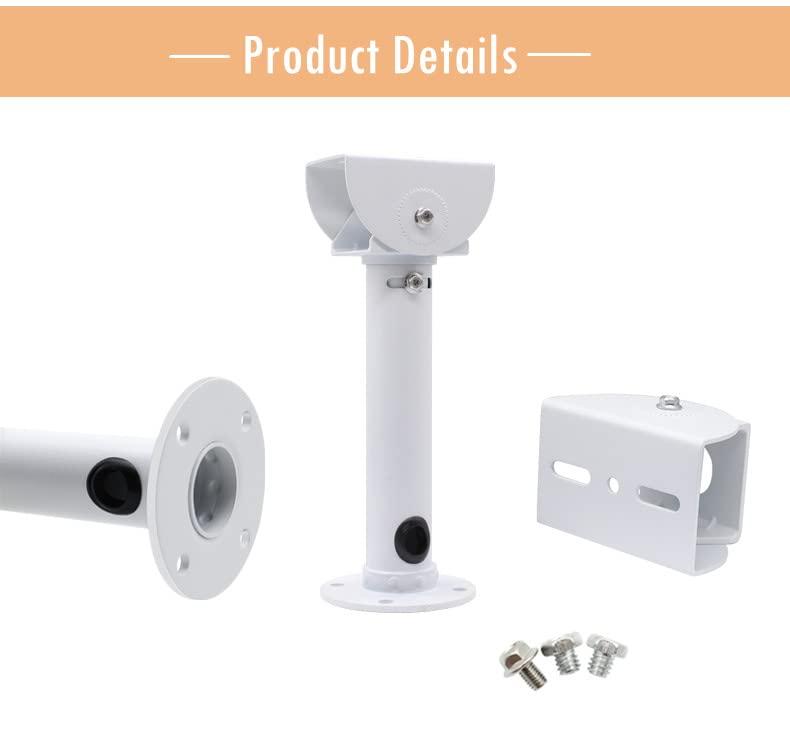 BeElion Heavy Duty Weatherproof Aluminum CCTV Camera Ceiling/Wall Mount Bracket - Universal for Dome/IP/Bullet Cameras, Beige, 9.8" Length, 180 Tilt Adjustment