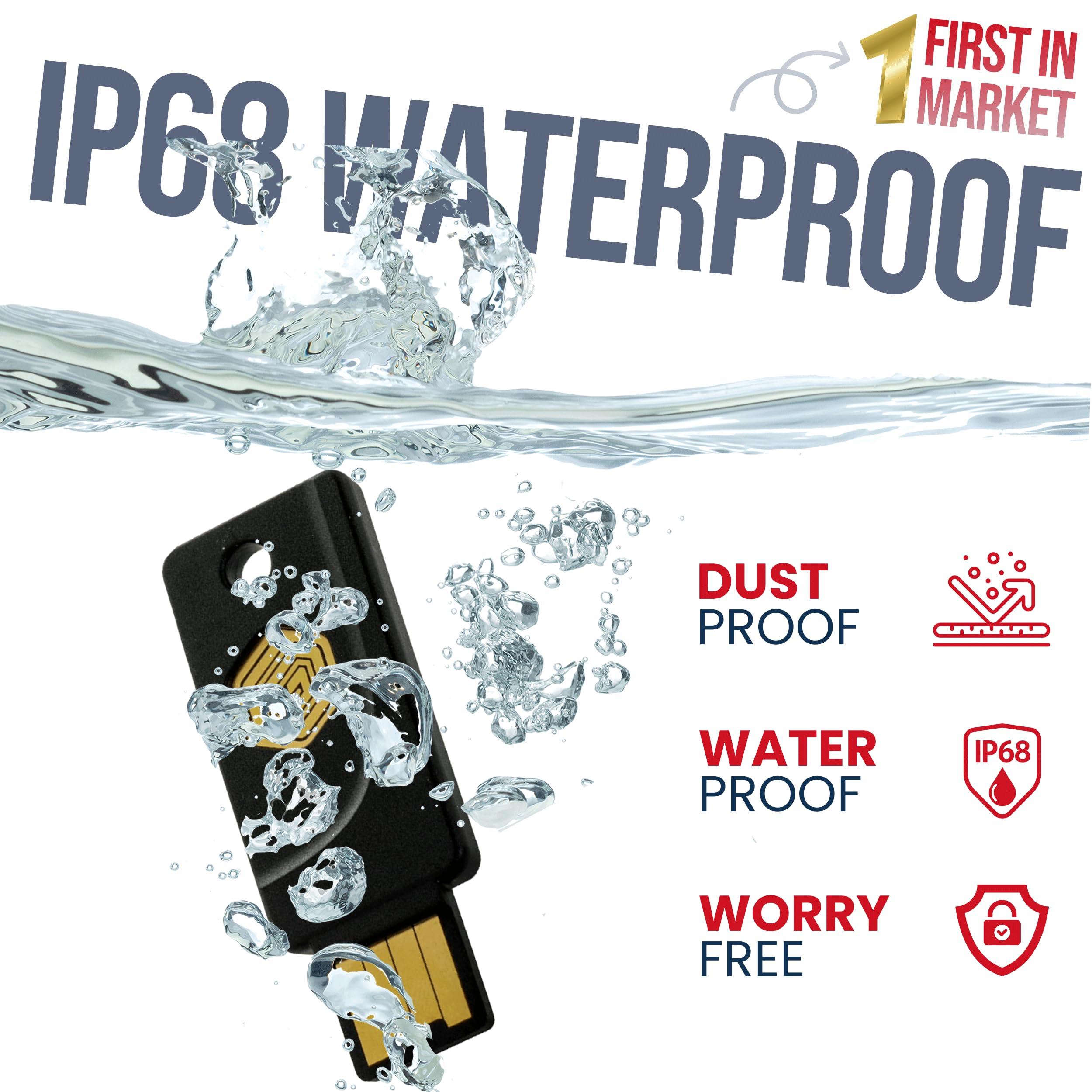 GoTrustID GoTrust Idem Key  A, IP68 Waterproof, Multi-Protocol Two-Factor Authentication Security Key, USB-A/NFC, FIDO L2 Certified - Safeguard Your Online Accounts