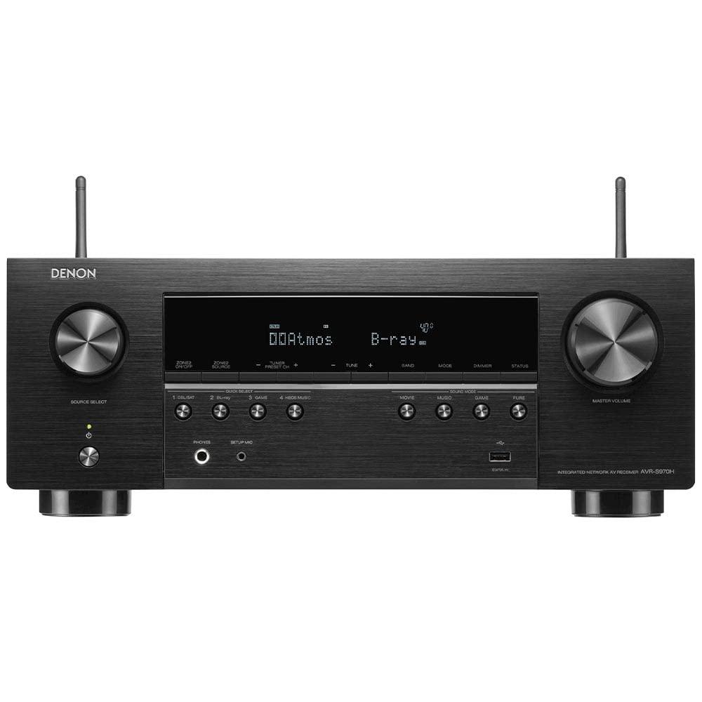 Denon Denon AVR-S970H 8K Ultra HD 7.2 Channel (90Watt X 7) AV Receiver 2022 Model - Built for Gaming, Music Streaming, 3D Audio & Video, Alexa + HEOS, Black (Renewed)