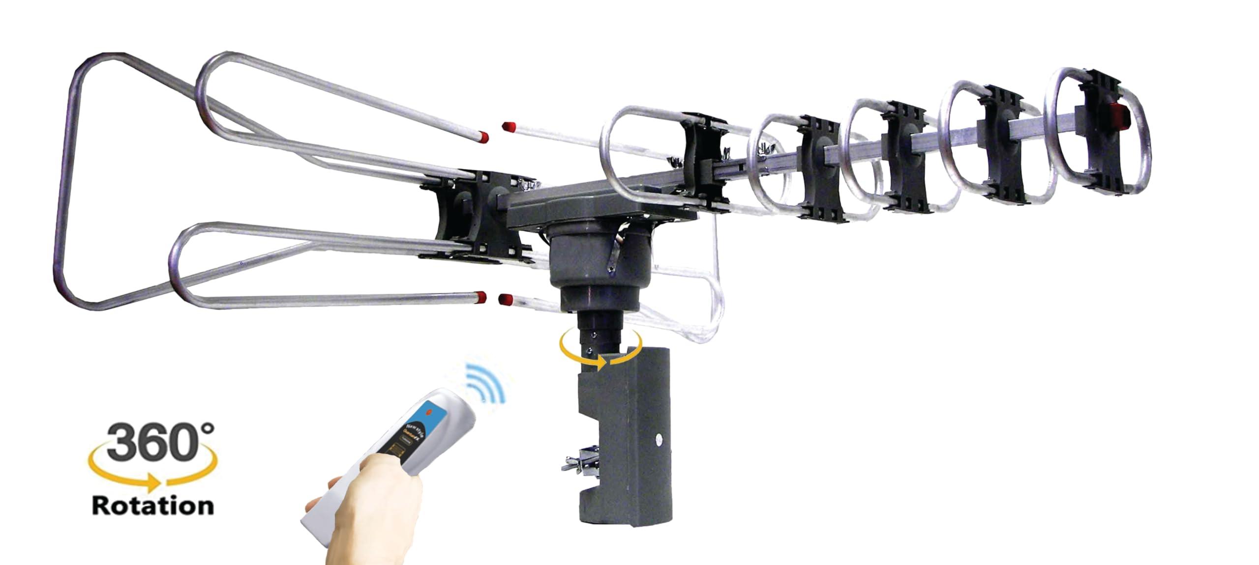 Naxa Electronics Naxa Electronics NAA-350 High Powered Amplified Motorized Outdoor Antenna for HDTV and ATSC Digital Television