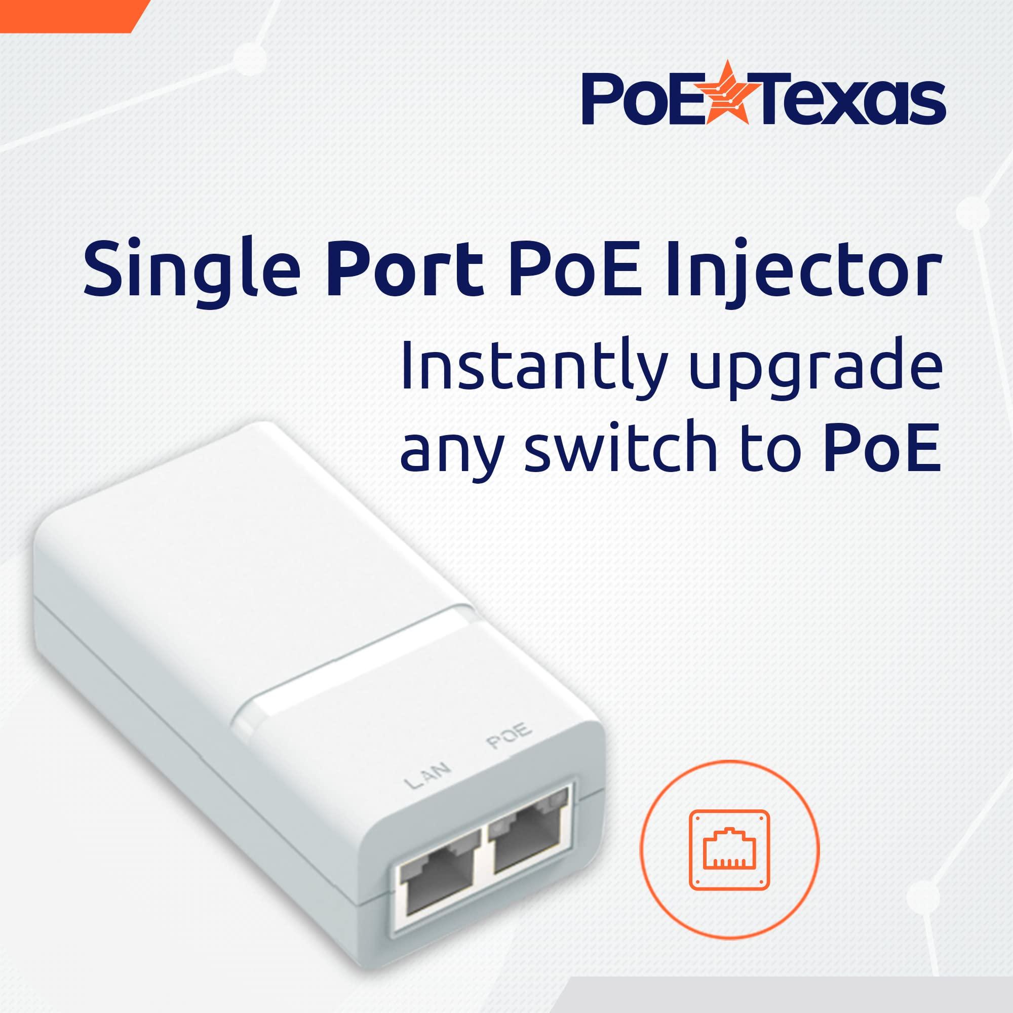 PoE Texas PoE Texas 802.3af Power Over Ethernet PoE Splitter + MicroUSB Connectors and PoE Injector - Single Port Power Over Ethernet Passive PoE Adapter