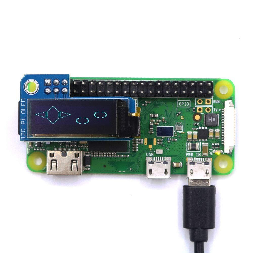 Ferwooh Ferwooh PiOLED 0.91inch OLED Screen Display Module I2C 128X32 Blue for 4B/3B/3B+/2B/B/Zero(Blue)