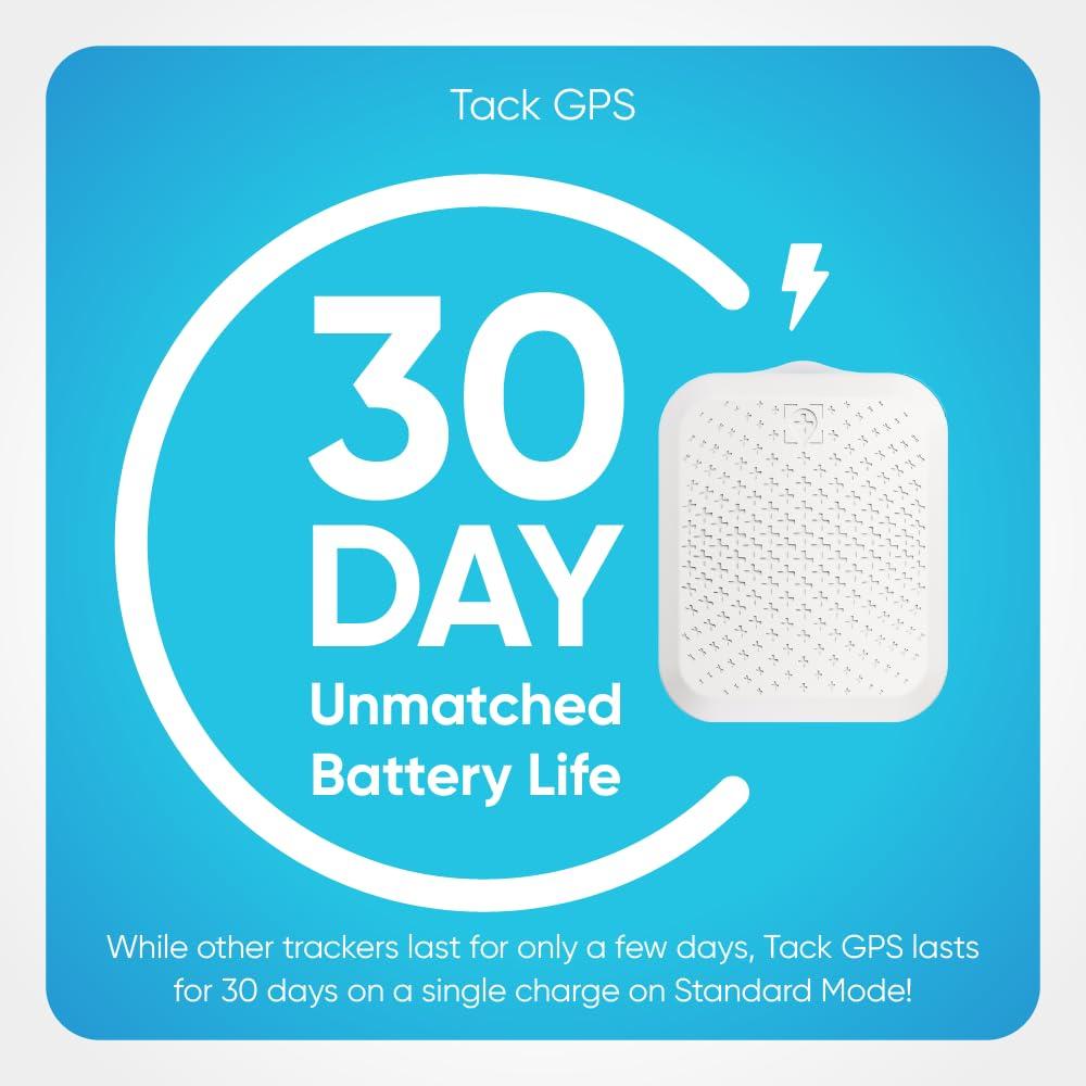 tack Tack GPS [Lowest Monthly fee| 30 Days Battery Life| FCC Certified] -Child, Kids, Pet, Dog, Cat, Elderly, Alzheimer, Car, Vehicle, Bike, Personal Tracking Device. GPS +WiFi +Cellular