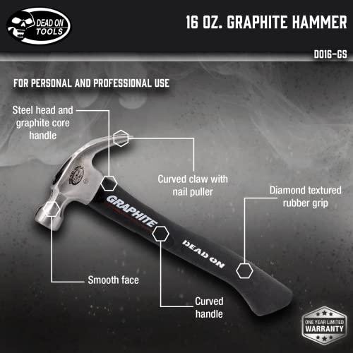 Dead On Tools Dead On Tools - Graphite Hammer, Smooth Face 16 oz. (DO16-GS)