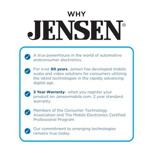 Jensen Jensen BUCAM100J Backup Camera for Car Truck | LED High Definition Picture | Wide Viewing Angle | Parking Guides | IP67 Waterproof Rating