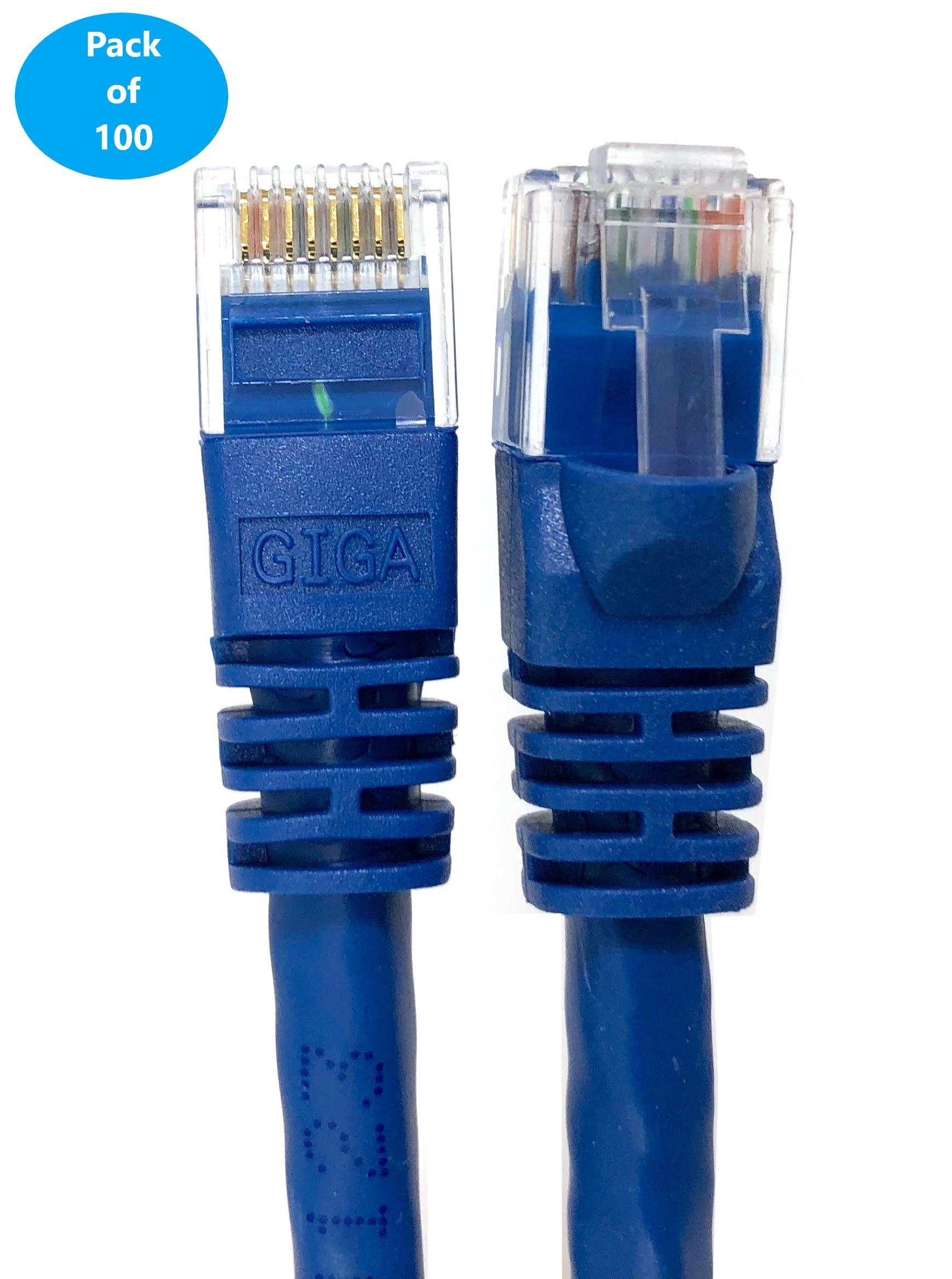 MICRO CONNECTORS Micro Connectors 1 Foot CAT 6 Molded UTP Snagless RJ45 Networking Patch Cable - Blue 100-Pack (E08-001BL-100)