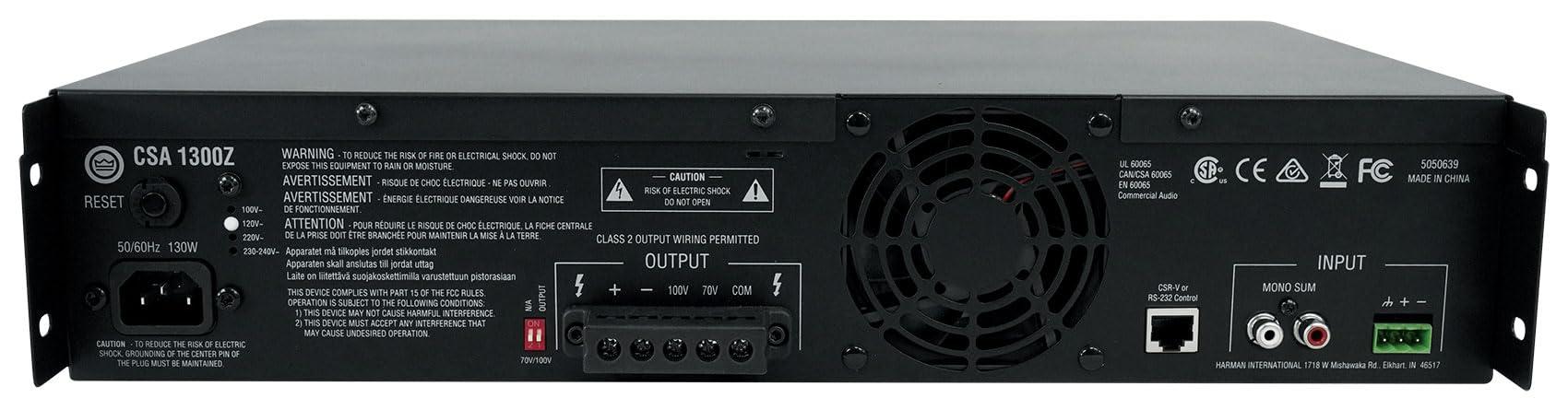 Audiosavings Audiosavings Bundle: (1) JBI CSA1300Z 1 Channel 300w 70v Commercial Amplifier Rack Mount Amp Bundle with (5) 2 Rockville WET-6525B 6.5" 70V Commercial Indoor/Outdoor Wall Speakers in Black (Items 6)