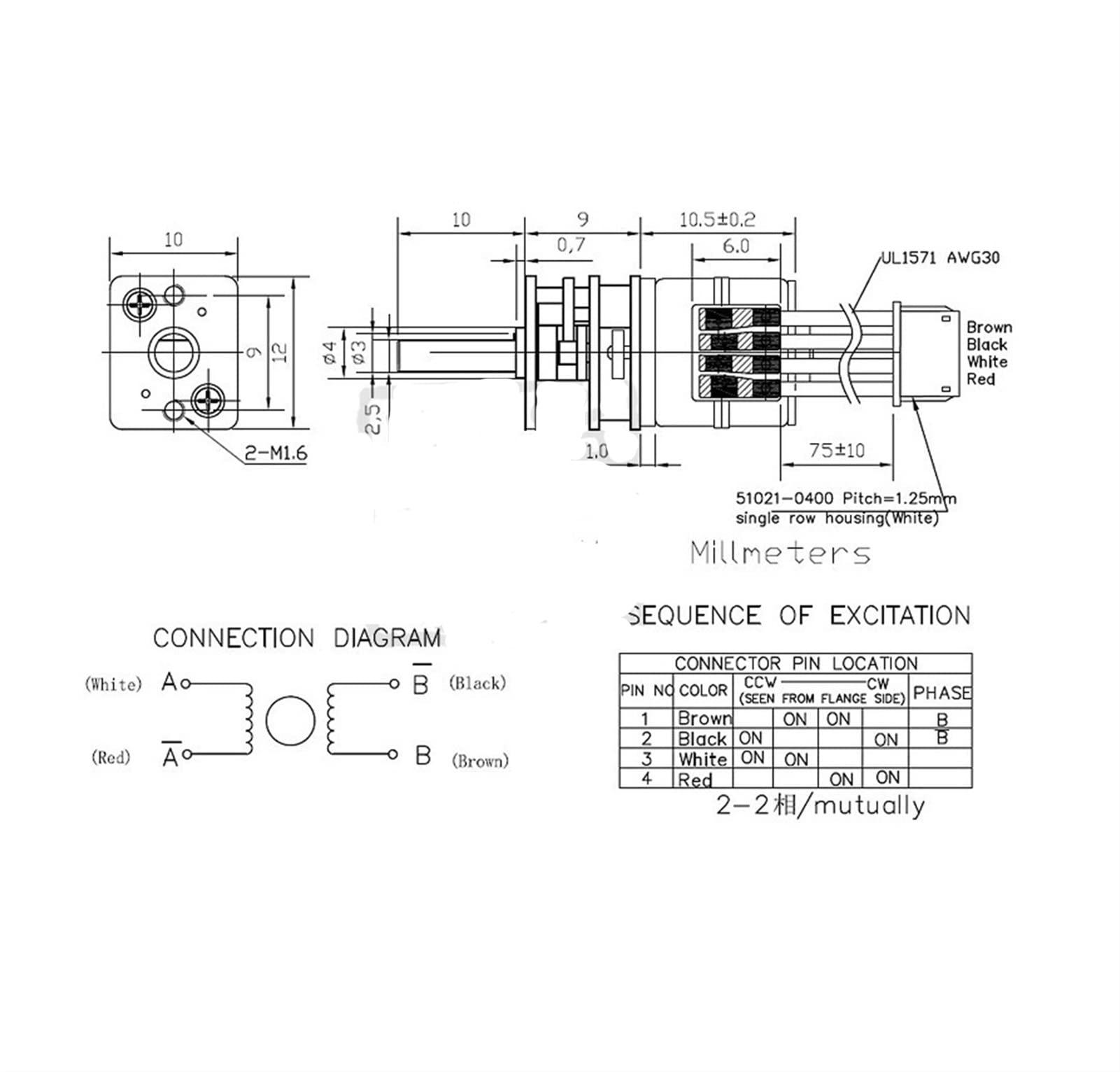 CYFANG Telescopic DIY Intelligent PTZ Motor, Electric Selfie Stick Motor, Camera Tracking Robot Motor, DC 5V Metal Gear 10BY Micro Stepper Motor Lift Pusher