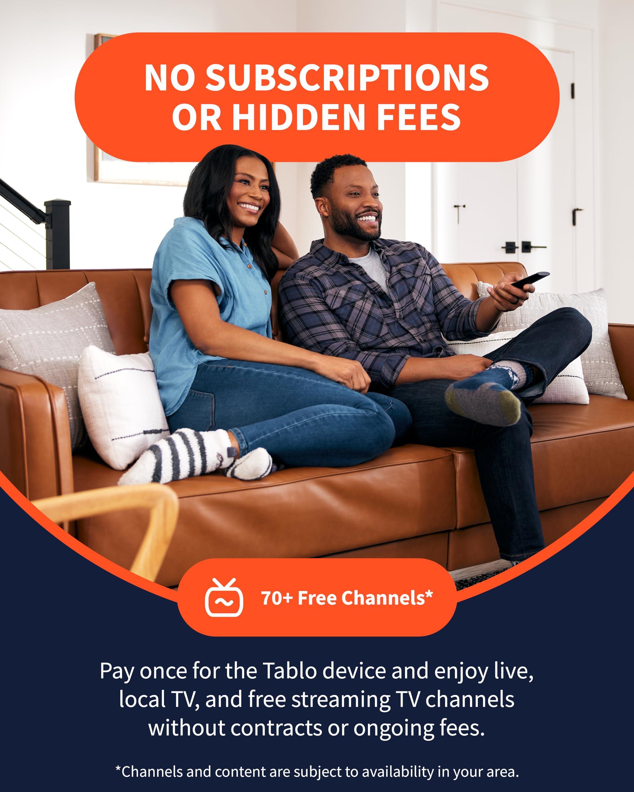 Tablo TV Tablo 4th Gen 2-Tuner Over-The-Air (OTA) DVR + 35-Mile Indoor TV Antenna - Watch, Pause & Record Live TV, News, Sports & Movies Throughout Your Home Over Wi-Fi - 50+ Hrs Recording - No Subscriptions