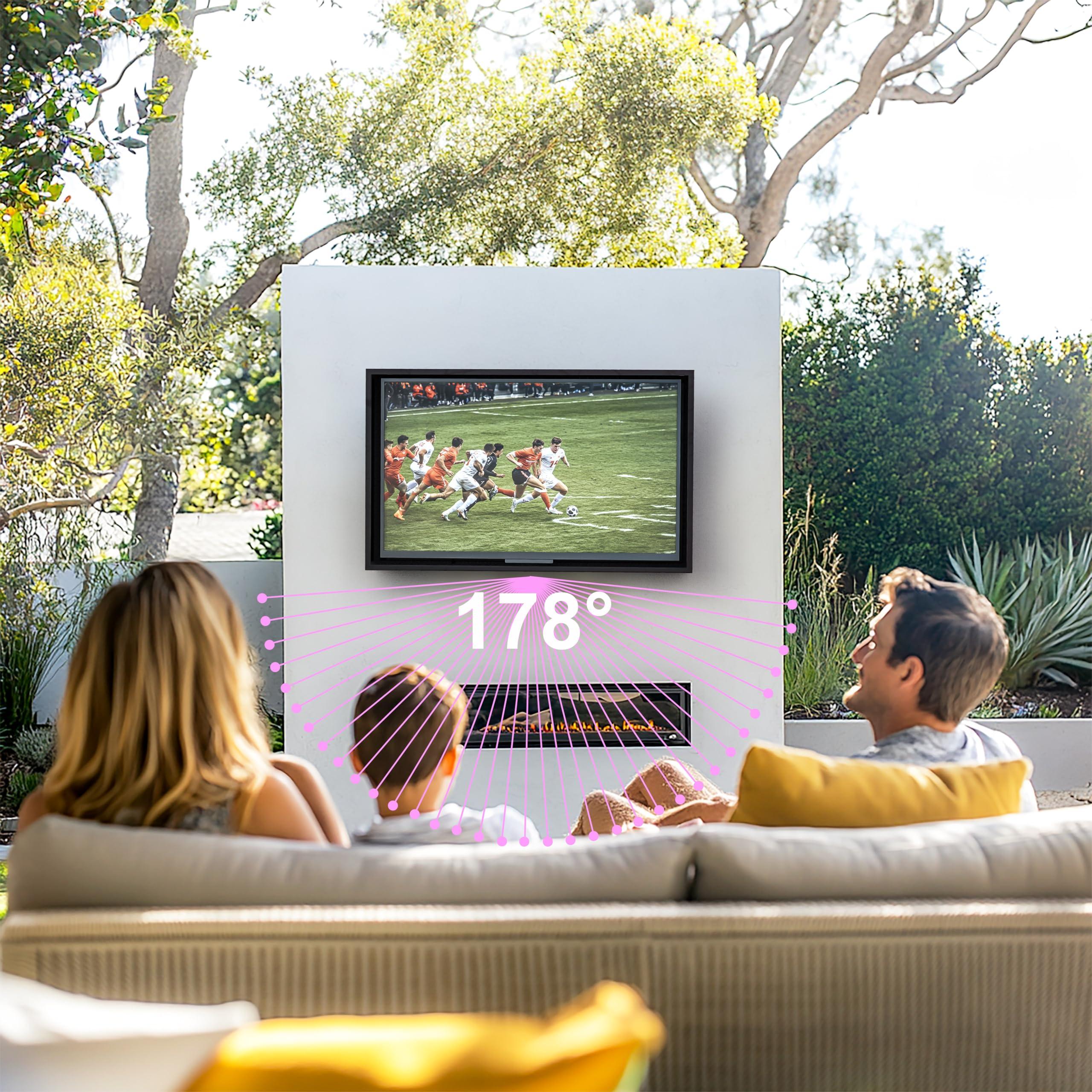 acrtmatic acrtmatic Weatherproof Outdoor TV Cover with Lock, Hard and Durable, Clear Dust-proof Television Enclosure for 50-55 inch Screens for Outside (Right Door), with TV Bracket Included.