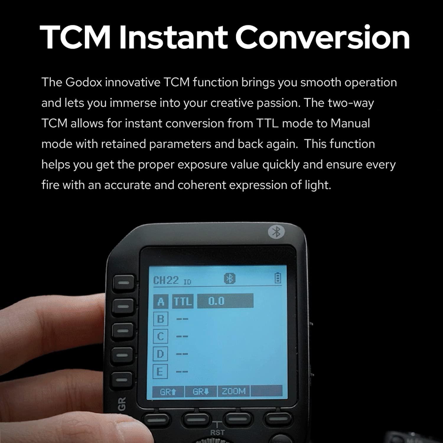 GODOX Godox XProII-C XProII C TTL Wireless Flash Trigger for Canon, Support 1/8000s HSS, TTL Autoflash, Manual Flash, TCM Transform Function, 5 Delicated Group Button, Large LCD Display, Smart APP Control