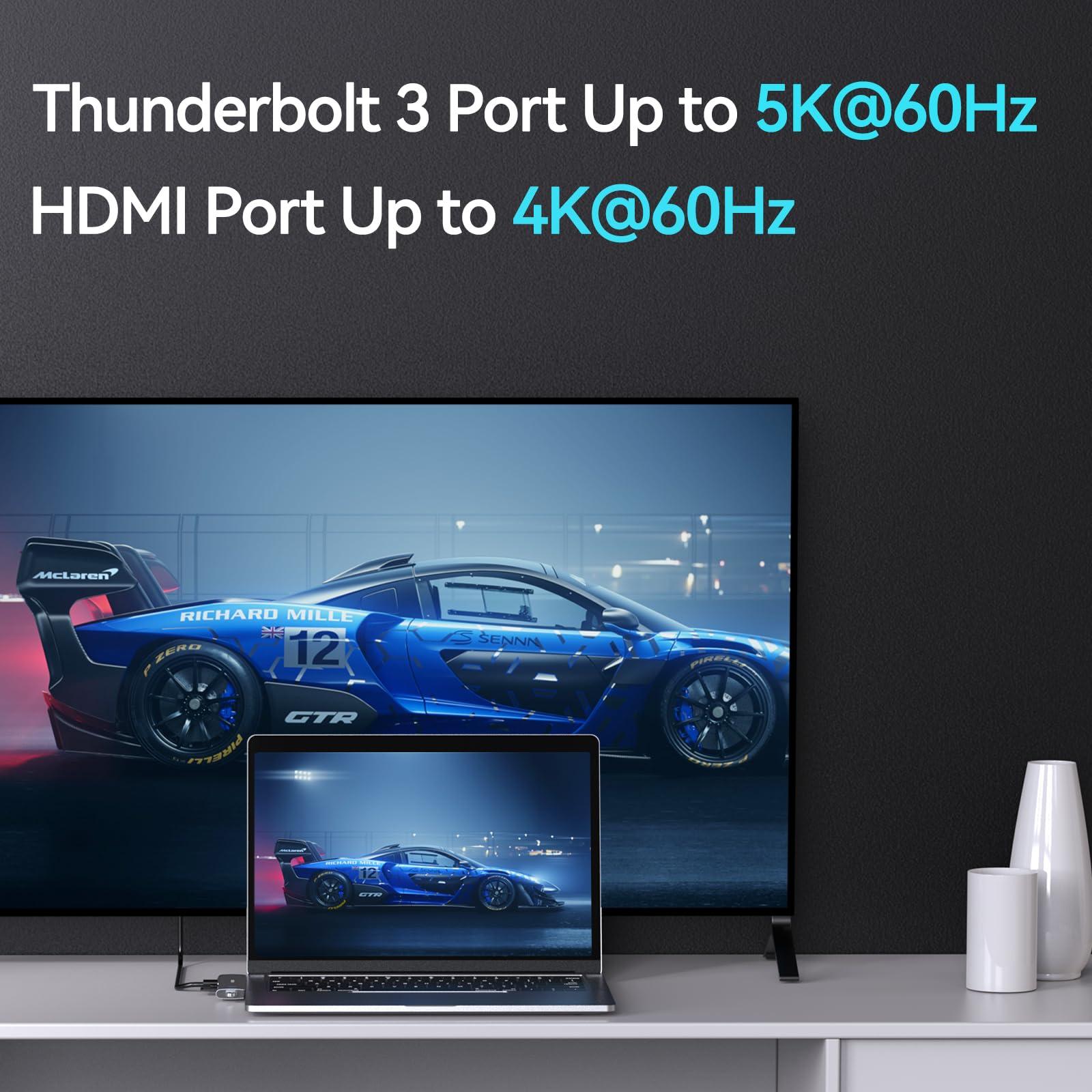 MOKiN USB C Adapter for MacBook Pro 2023 2022 2021, MacBook Pro USB Adapter, 7 in 2 MacBook Pro Accessories for MacBook Pro/Air M1M2M3, Mac Dongle with 4K HDMI, 2 USB 3.0, TF/SD, USB-C 100W and Thunderbolt3