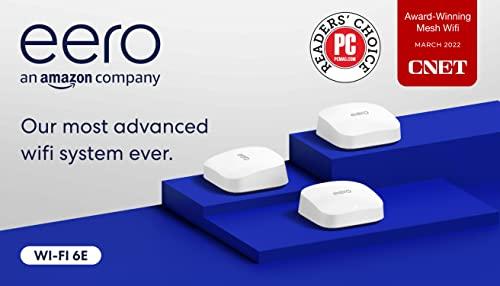 eero Certified Refurbished Amazon eero Pro 6E mesh wifi router (newest model) - Supports internet plans up to 2.5 Gbps, Coverage up to 6,000 sq. ft., Connect 100+ devices, 3-pack